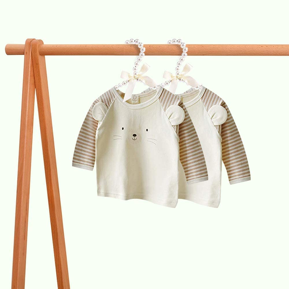 Pink Bowknot Faux Pearl Clothes Hangers for Kids, Women & Baby - 3 Pack | Durable Hooks for Wardrobe, Closet & Nursery Organization | Perfect for Hanging Dresses, Blouses & Baby Clothes