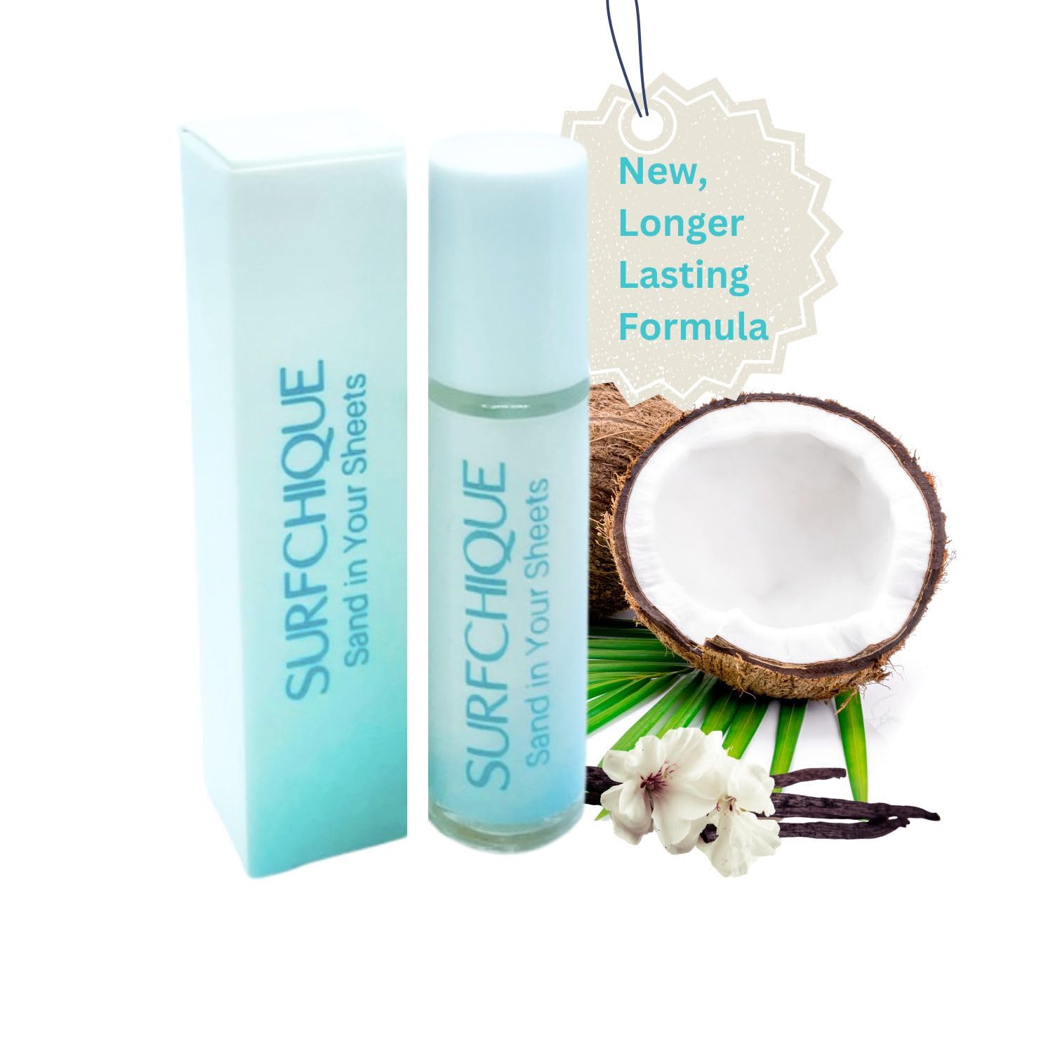 Tropical Beach Perfume Oil Roll On for Women - Coconut Vanilla Scent with Mango & Papaya Notes - Long Lasting Fragrance Oil - Perfect for Summer Vacations, Beach Trips & Date Nights