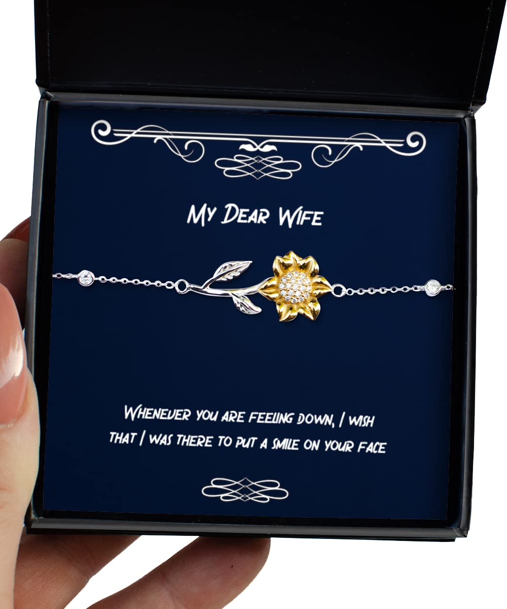 Sunflower Bracelet for Wife - Thoughtful Jewelry Gift to Cheer Her Up - Perfect for Anniversaries, Birthdays & Special Occasions