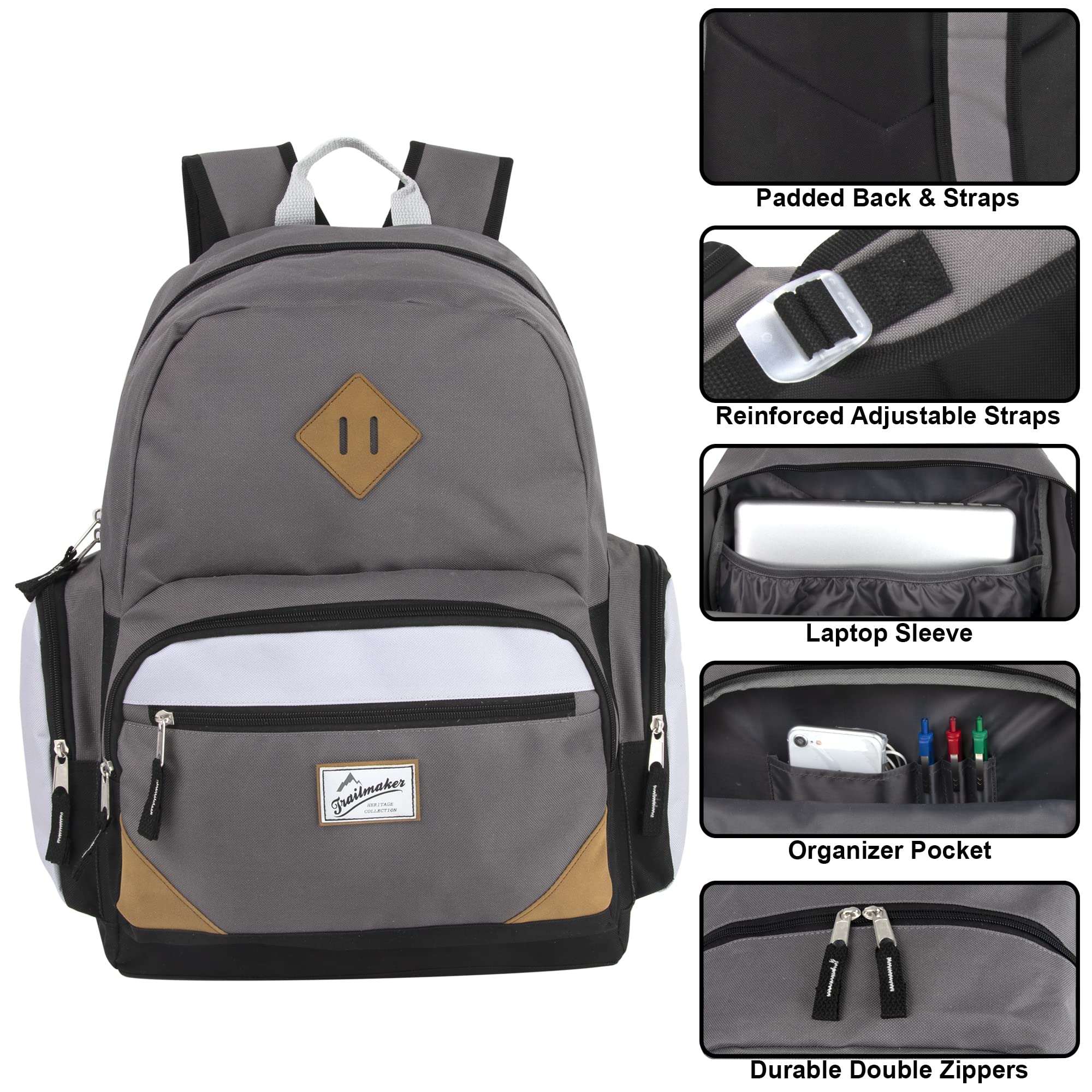 24 Pack Bulk Laptop Backpacks for Travel & Business - Waterproof Multipocket Backpacks for Work, School & Commuting - Durable Backpacks for Homeless Adults & Nonprofit Organizations Wholesale