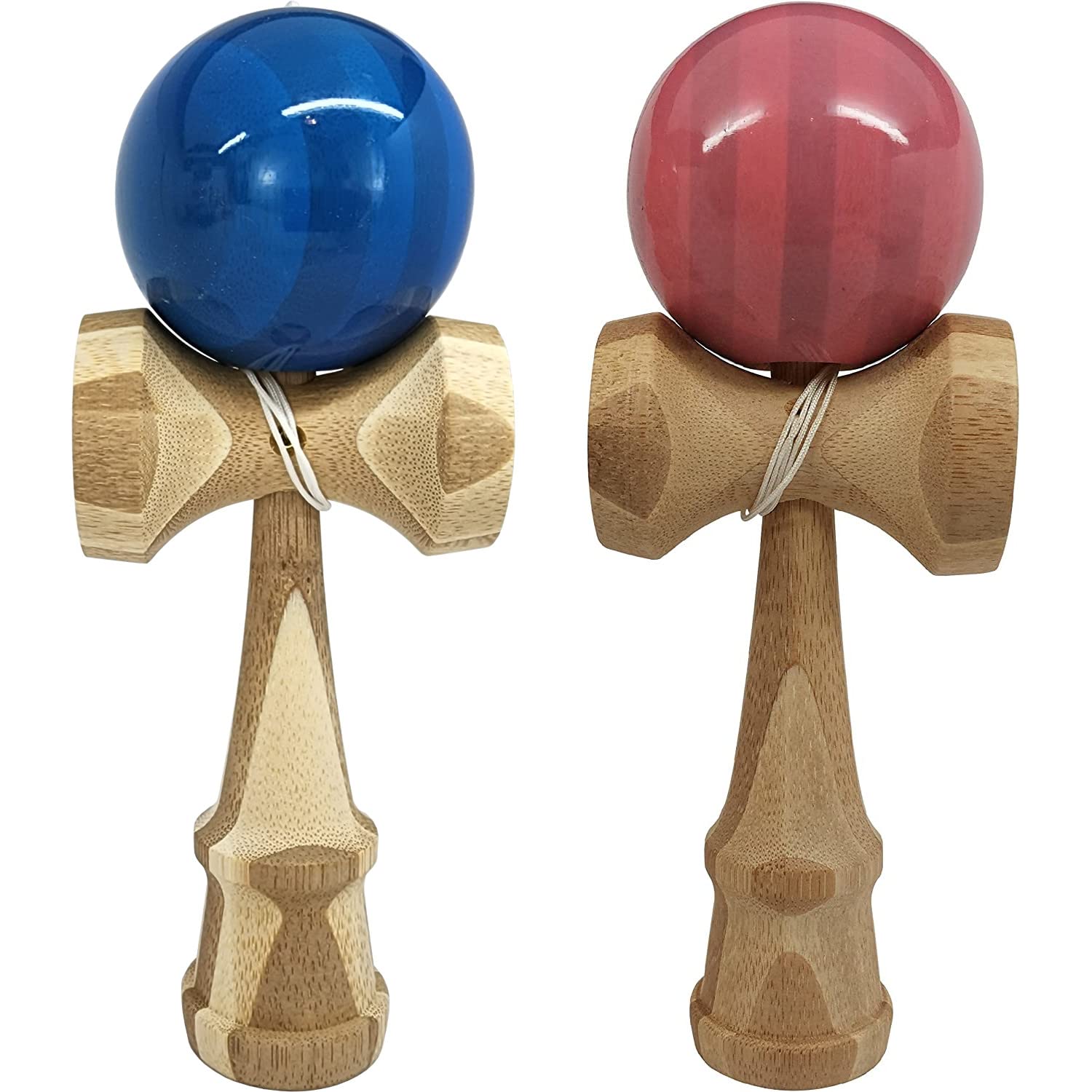 2 Pack Competition Pro Kendama - Solid Wood Ball & Cup Toy for Kids & Adults - Pink & Blue Bundle for Skill Training & Fun