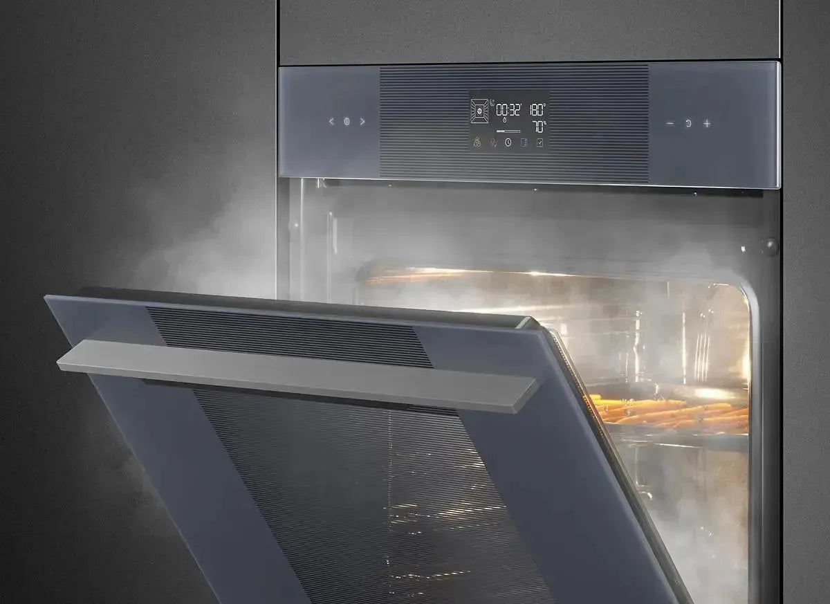 Smeg 45cm Compact Steam Oven - Midnight Black (SO4102S3B3) | Built-In Steam Cooking for Small Kitchens & Apartments | Perfect for Baking, Roasting & Healthy Meals