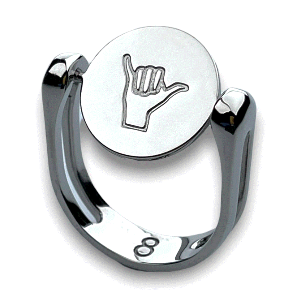 Black ILY Sign Language Symbol Element - Spin to Combine - Perfect for ASL Learning, Deaf Awareness & Home Decor