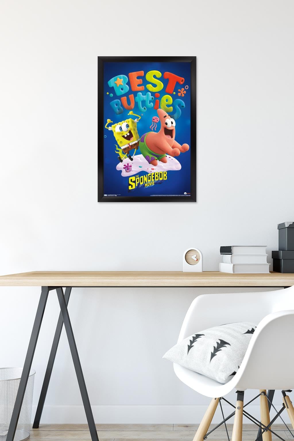 Trends International The SpongeBob Movie: Sponge On The Run Wall Poster - 14.725 x 22.375 Inches Black Framed Art Print - Perfect for Kids' Room Decor, Classroom, or Office Wall Art