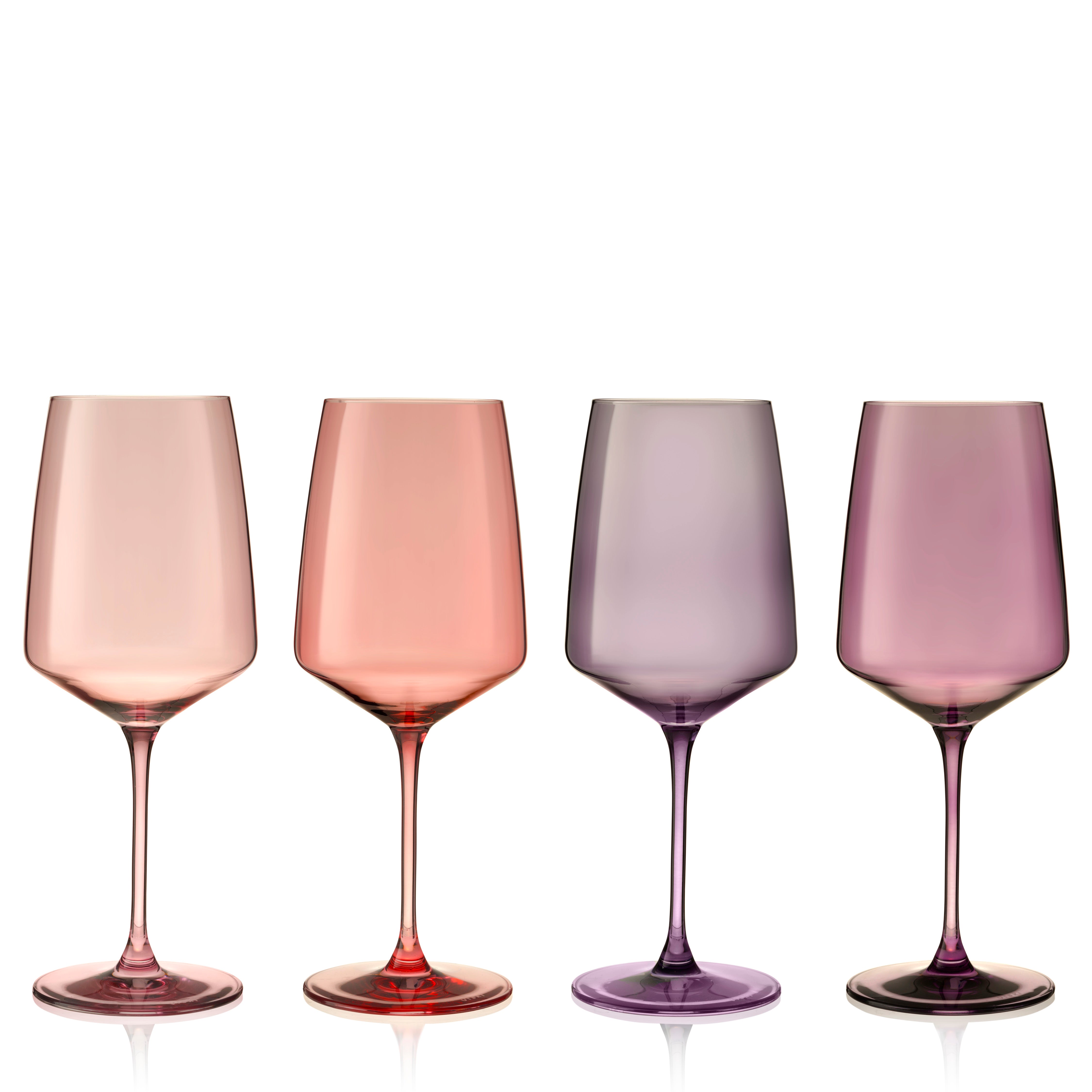 Premium Nouveau Crystal Wine Glasses Set of 4 - Elegant Moonrise Design for Red & White Wines - Perfect for Dinner Parties, Weddings & Romantic Evenings