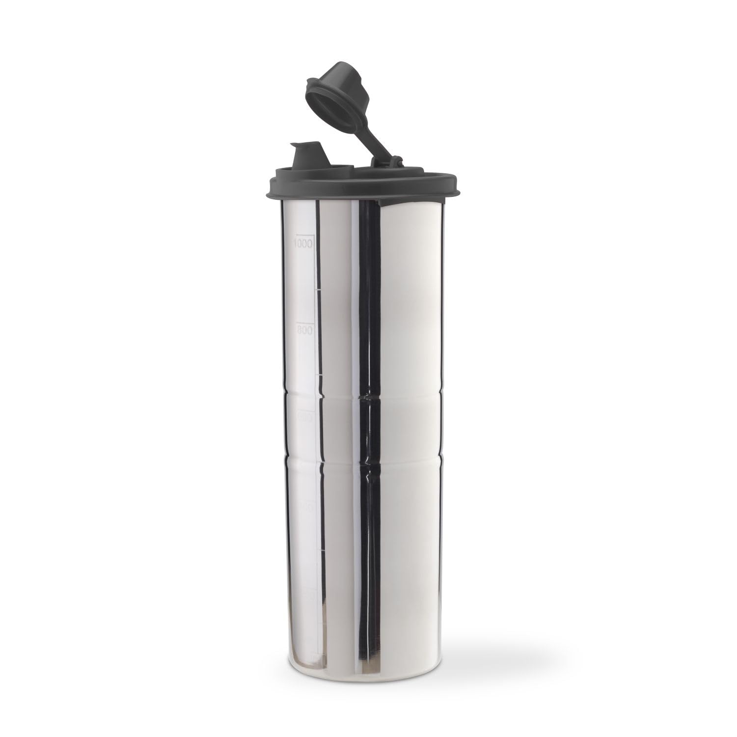 SIGNORA WARE 1.1L Stainless Steel Oil Dispenser Bottle with Lid - Leak Proof, Food Grade, 1100ml - Perfect for Kitchen, Salad Dressing, Olive Oil & Vinegar Pouring (Black, 1 Pack)