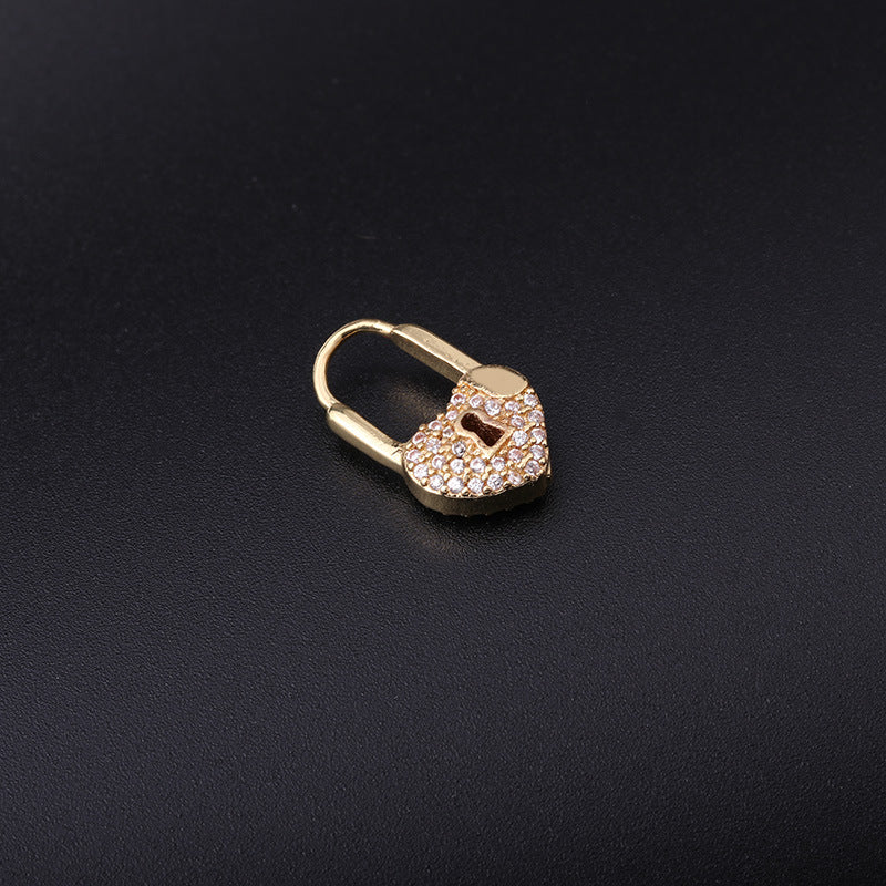18K Gold Lock Huggies Heart Earrings for Women - Dainty Cartilage Hoop Earrings for Everyday Wear | Valentine's Day Gift, Anniversary Jewelry | HSPJ325