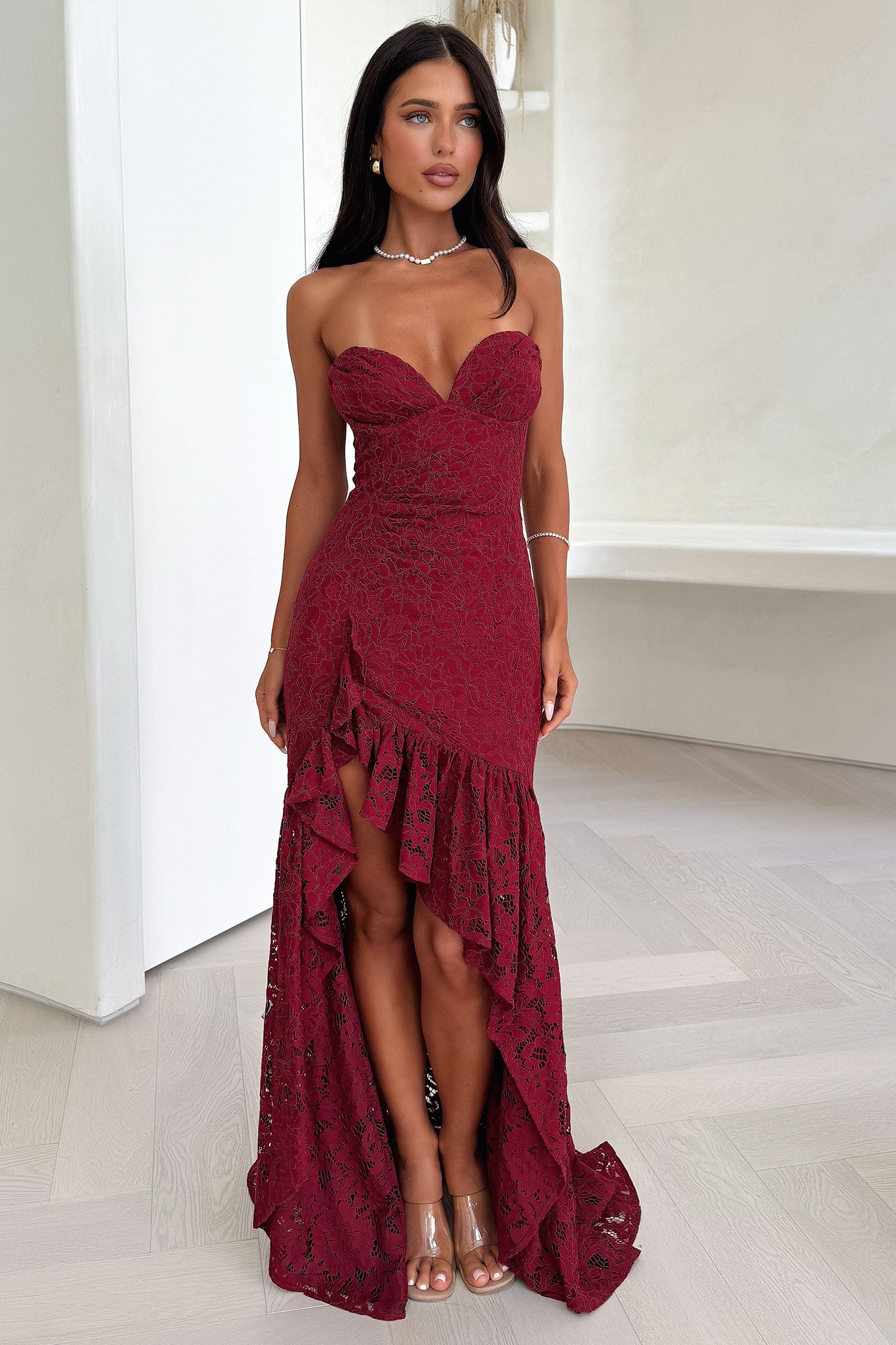 Everdine Maxi Dress in Burgundy - Elegant Long Flowy Dress for Women | Perfect for Summer, Beach, Weddings & Casual Outings