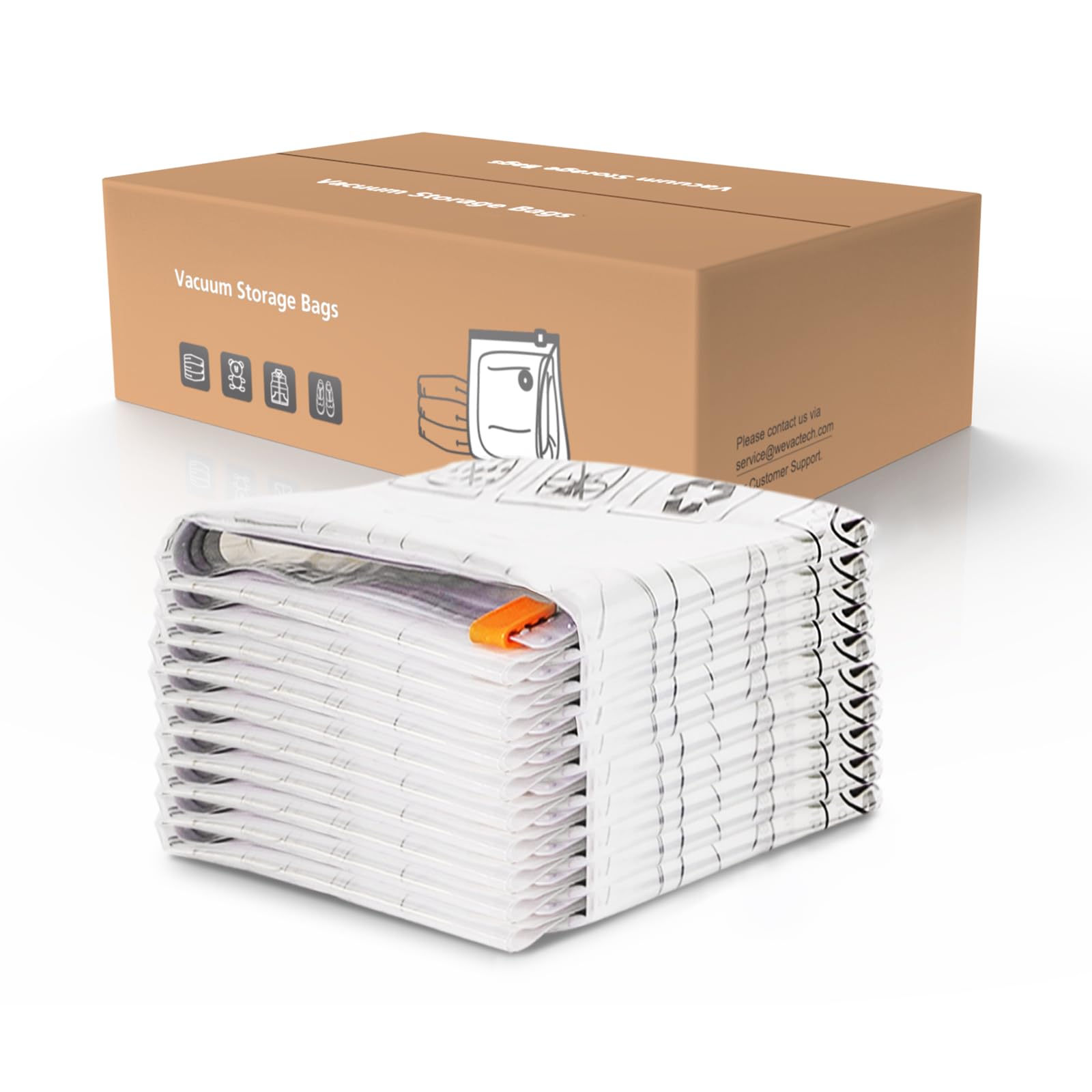 2024 New Vacuum Storage Bags - 10 Large Space Saver Bags with Rapid Vacuum Technology | Double Zip Seal & Special Clip Stopper | Perfect for Clothes, Blankets Compression & Travel Organization | Great for Home Storage, Moving & Seasonal Clothes Packing