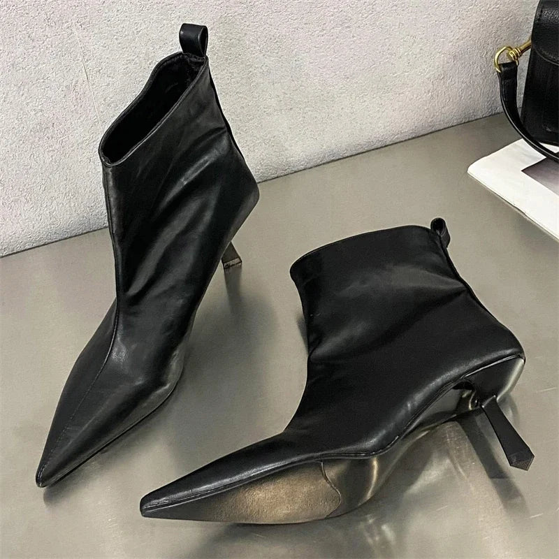 Eilyken Women's Pointed Toe Ankle Boots - Stylish Wedding Party Shoes for Winter & Autumn, Slim Fit Short Ladies Booties - Perfect for Weddings, Parties, Office Wear & Casual Outfits