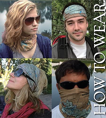 Badlands National Park Map Bandana - Multi-Purpose Bandana for Handkerchief, Face Mask, Headband, Neck Wrap & Scarf | Perfect for Hiking, Camping & Outdoor Adventures