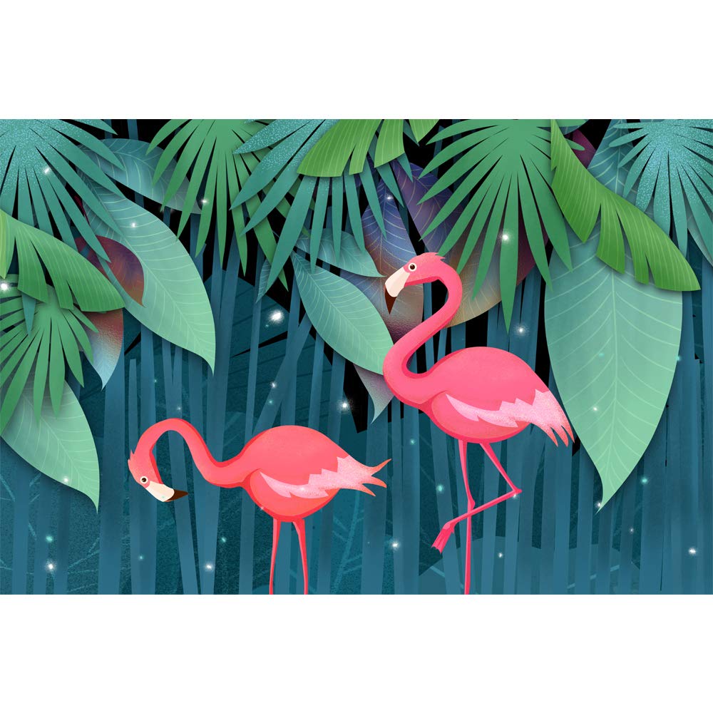Green Plants & Animals Removable Wallpaper - Peel and Stick Wall Mural for Bedroom Decor (66x96 inches) - Perfect for Nursery, Kids Room, and Home Office