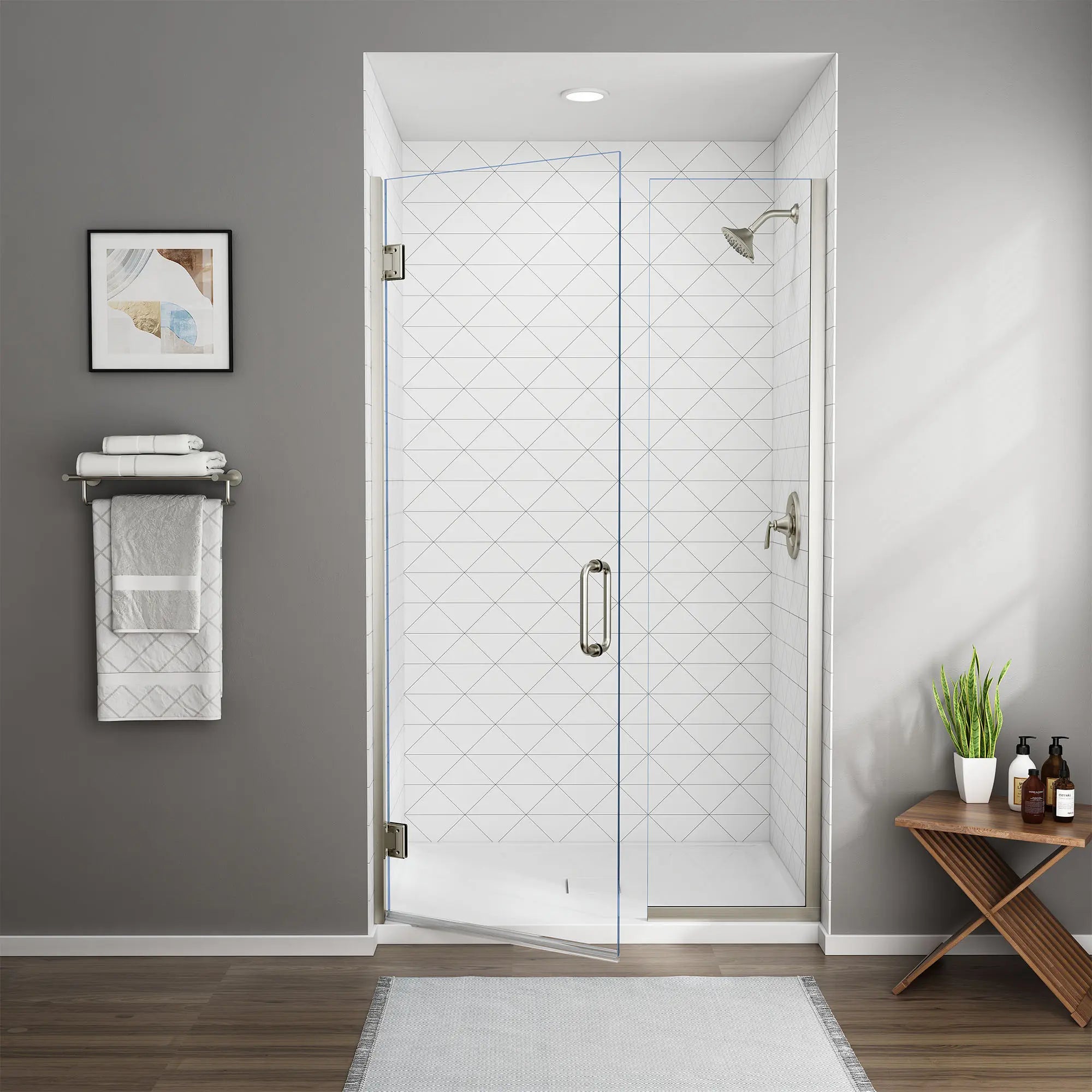 48 x 72 Inch Frameless Shower Door with Panel - Heavy Duty Tempered Glass Bathroom Upgrade for Modern Homes (Perfect for Master Bath & Walk-In Showers)