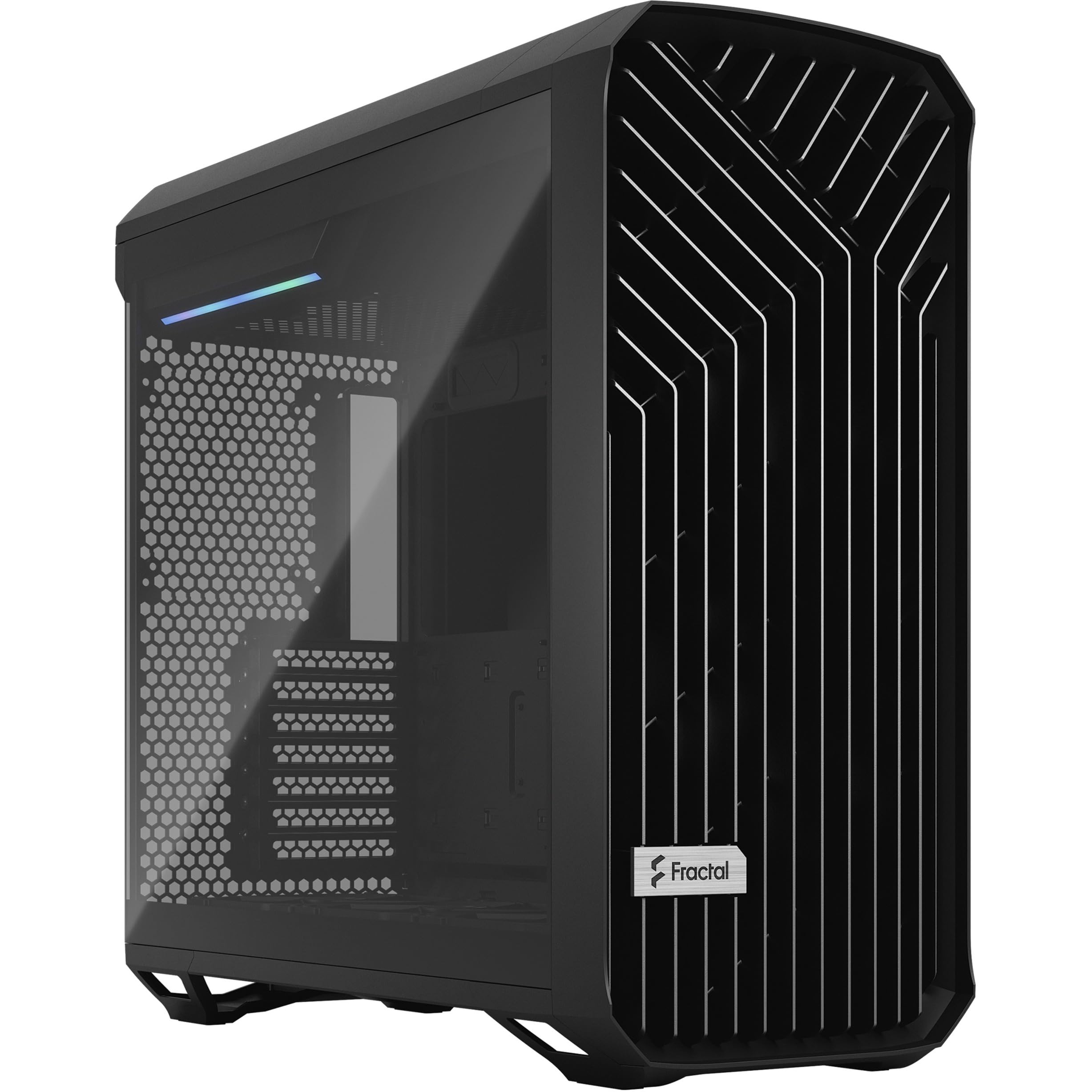 Fractal Design Torrent Black ATX Mid Tower PC Case - High Airflow Tempered Glass Side Panel - Includes 2x180mm & 3x140mm PWM Fans - USB Type-C - Perfect for Gaming & High-Performance PC Builds - Ideal for Streamers, Content Creators & PC Enthusiasts