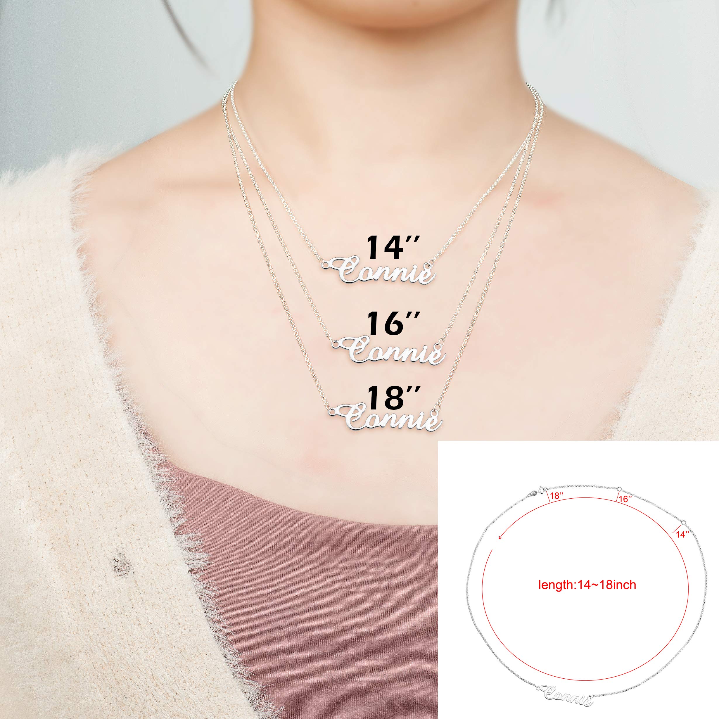 Custom Personalized Family Name Necklace - Sterling Silver Cancer Zodiac Jewelry for Women (Hilary, Mary) | Perfect Gift for Birthday, Anniversary & Mother's Day