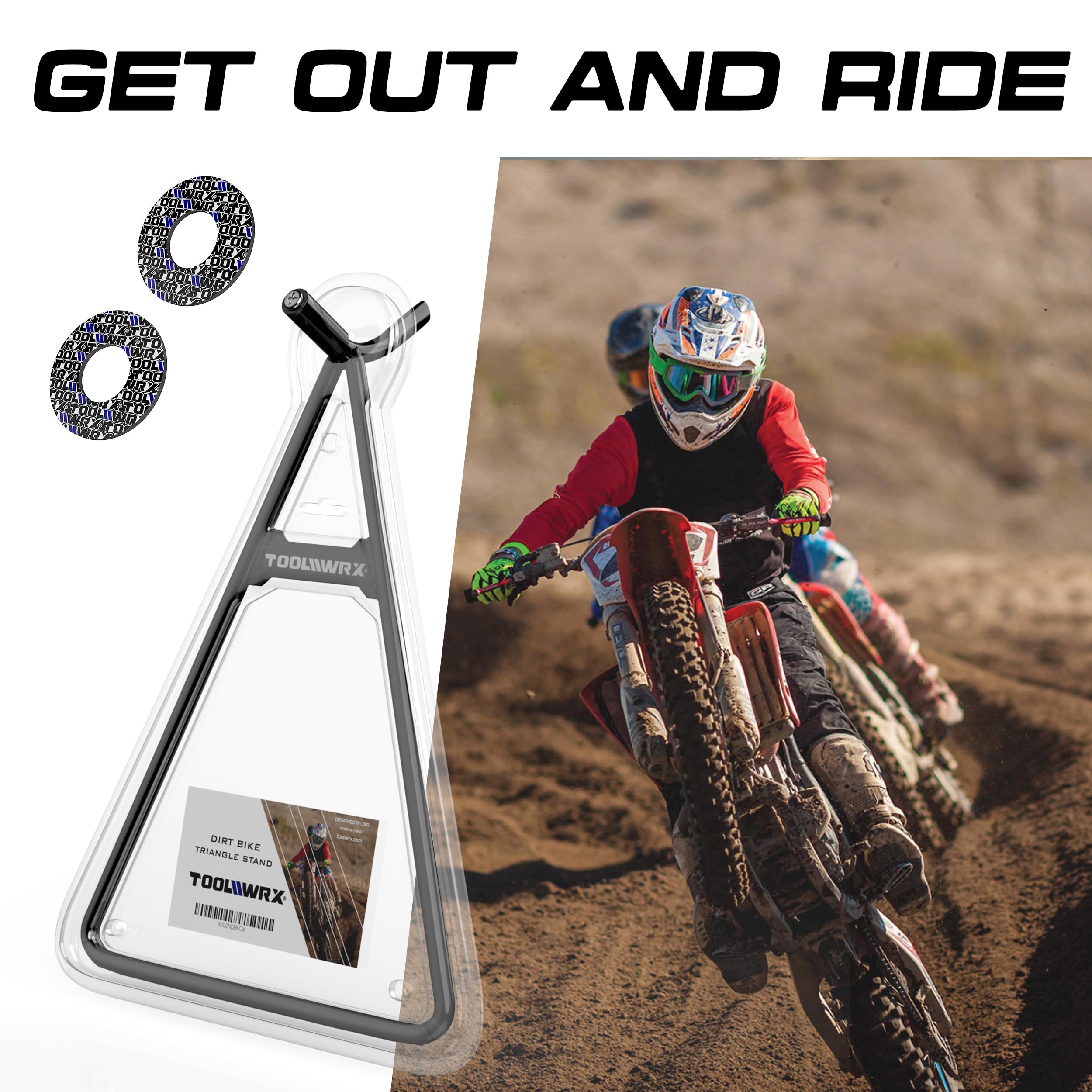 Heavy Duty Universal Dirt Bike Stand - Triangle Motorcycle Kickstand Lift for 50-500cc Bikes, Rustproof & Lightweight Metal Dirtbike Accessories - Perfect for Garage Storage, Off-Road Maintenance & Motocross Racing