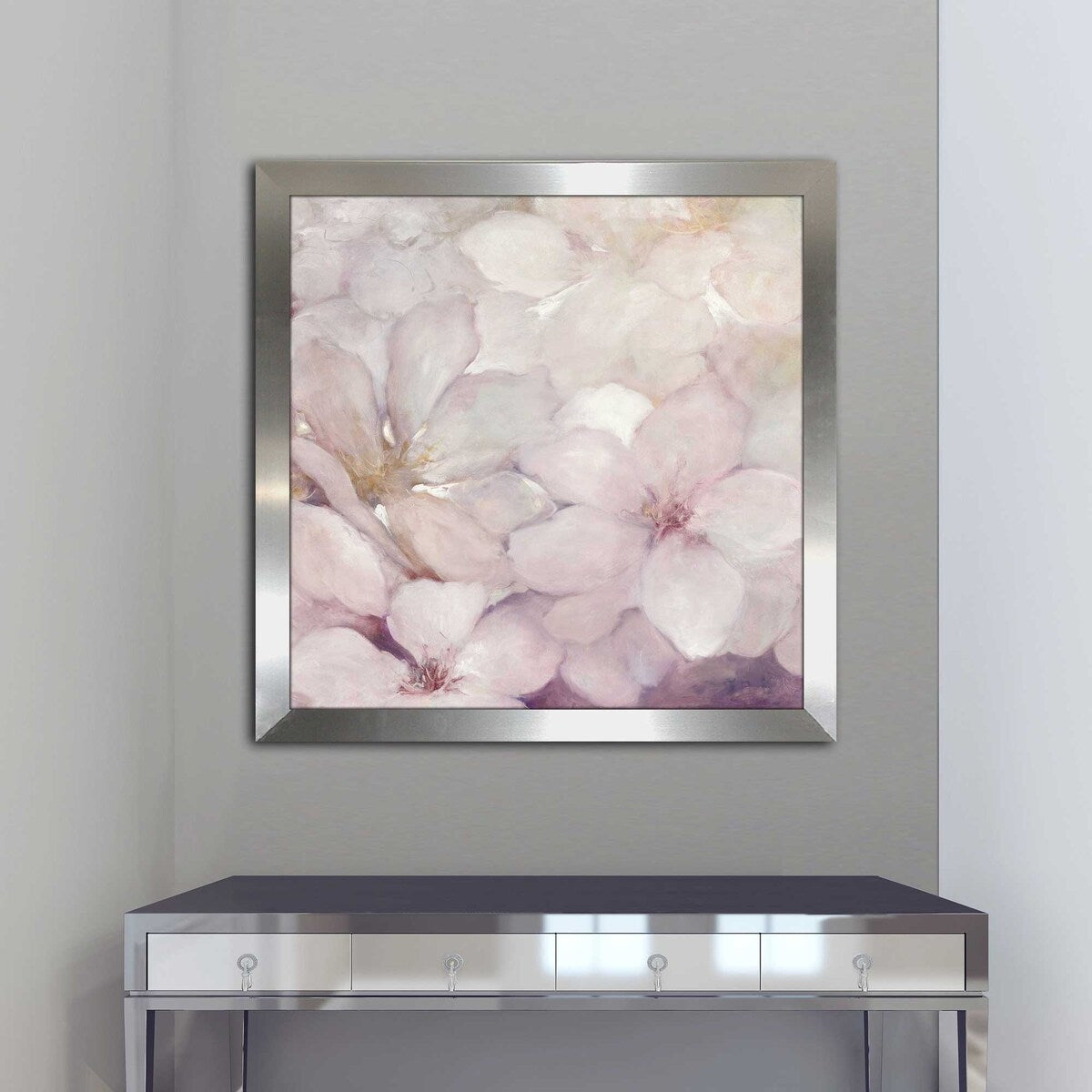 Julia Purinton Apple Blossoms I Floral Art Print on Acrylic - Pink Botanical Wall Decor for Living Room, Bedroom & Office