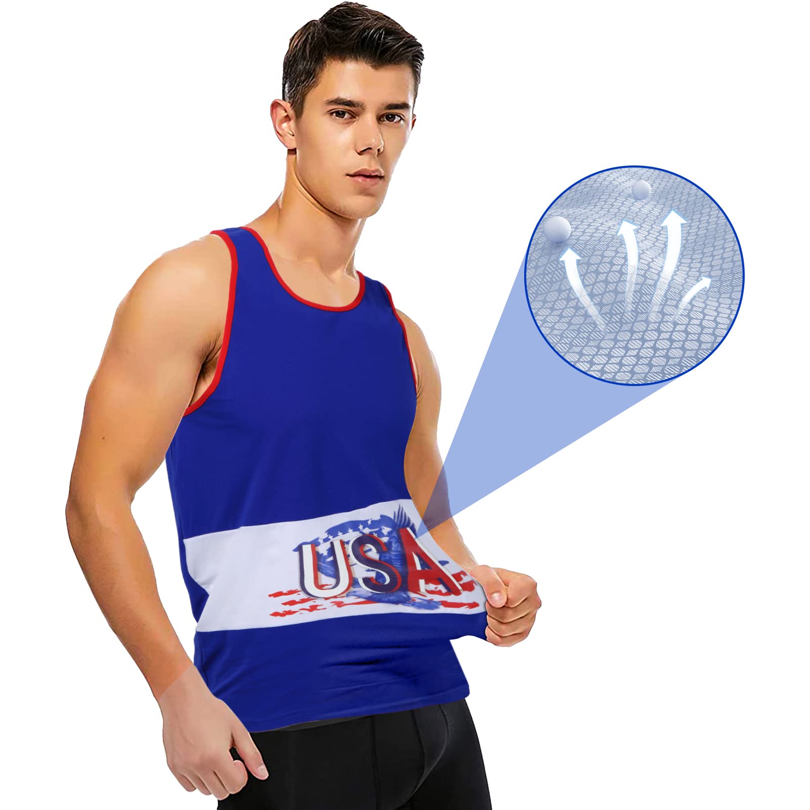 Men's American Flag Tank Tops - Patriotic Sleeveless T-Shirts for 4th of July, Memorial Day & Summer Workouts | Breathable Loose Fit for Outdoor Activities, BBQs & Gym Sessions
