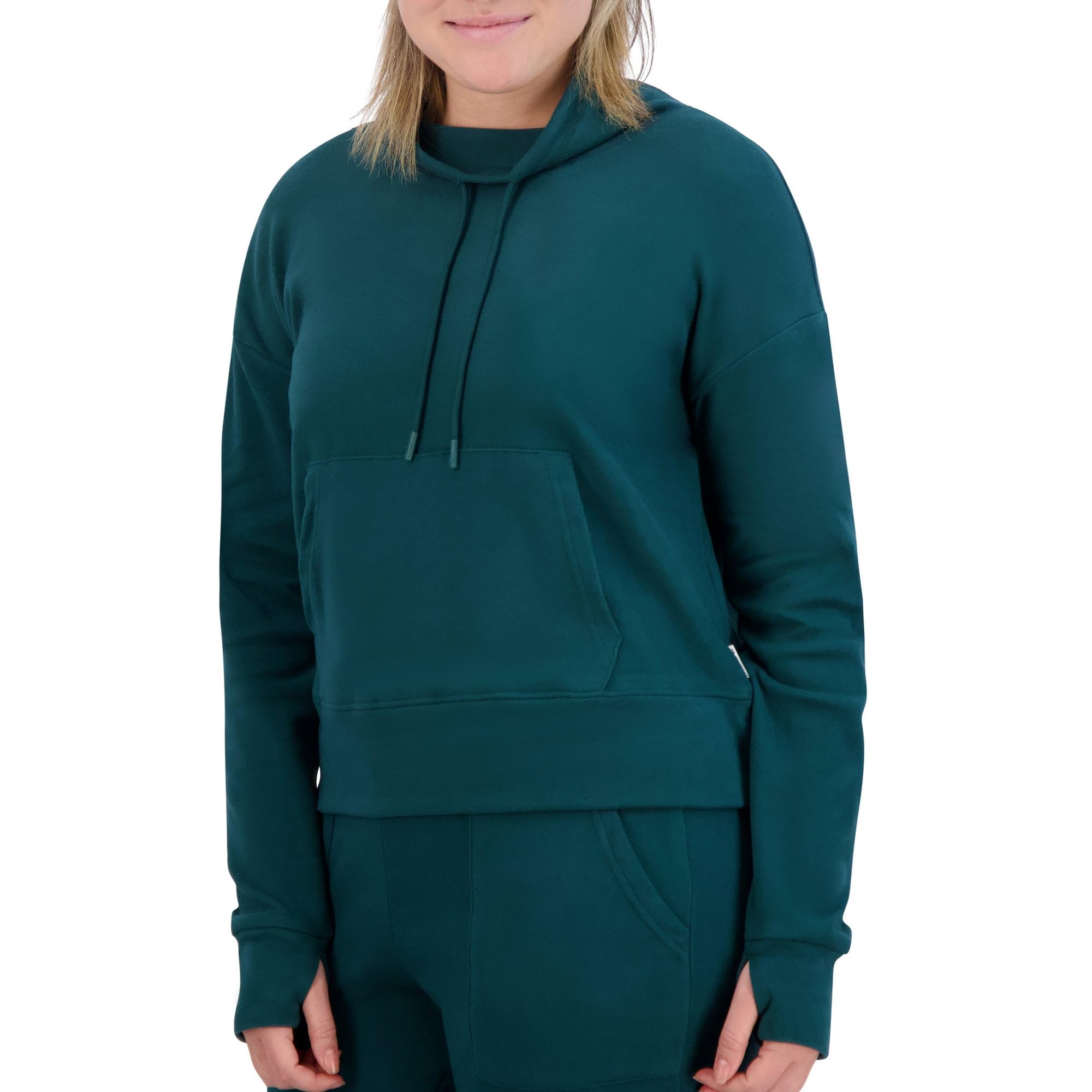 BEARPAW Women's Cozy Fleece Pullover Sweatshirt with Drawstring Hood & Funnel Neck - Soft Winter Casual Wear for Outdoor Activities & Lounge