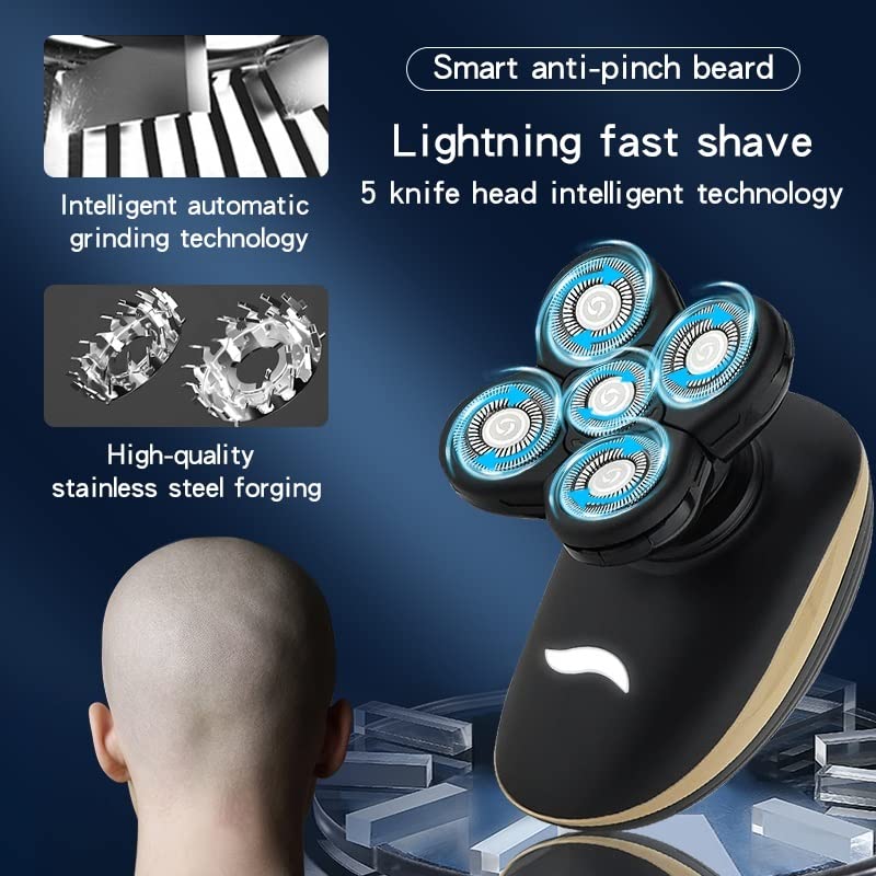 5D Electric Razor for Men - USB Rechargeable Waterproof Shaver & Beard Trimmer with Hair Clipper - Perfect for Travel, Gym & Daily Grooming at Home