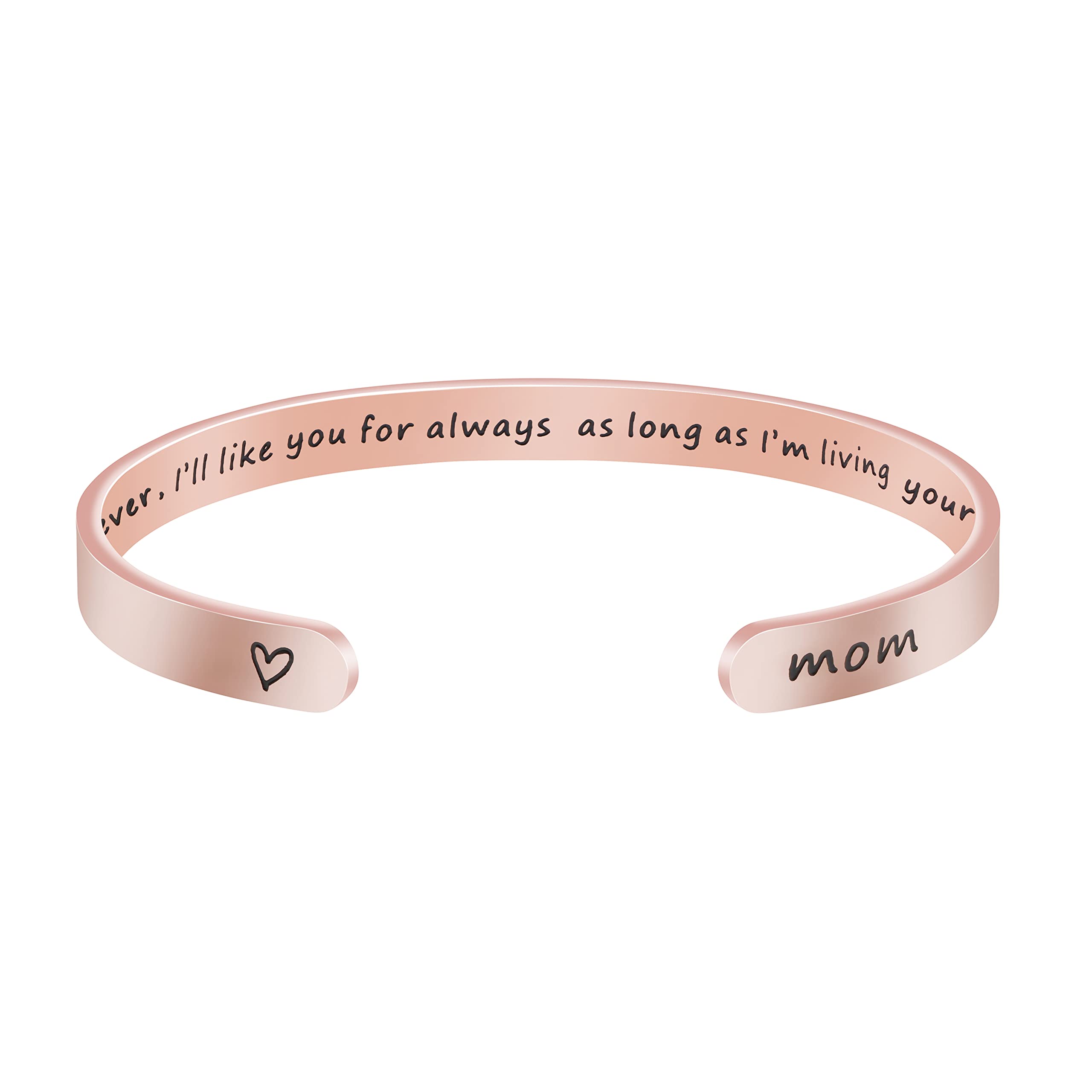 JoycuFF Women's Stainless Steel Cuff Bracelet - Meaningful Christmas, Birthday & Thanksgiving Gift for Mom, Mother, Mummy - Elegant Bangle for Everyday Wear, Special Occasions & Thoughtful Year-Round Gifting