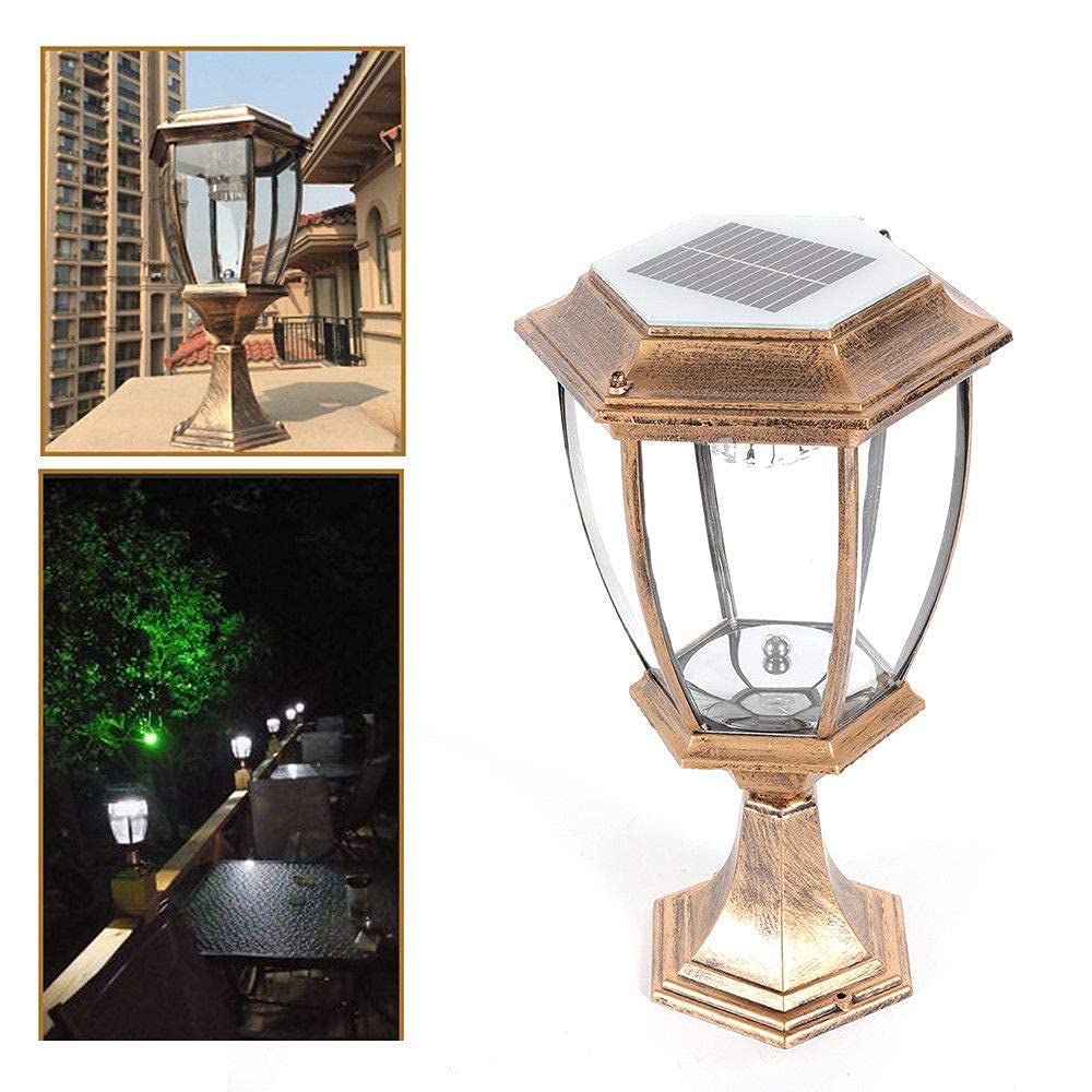 LYNICESHOP Bronze Outdoor Solar Post Lights - Waterproof LED Landscape Lighting, Energy Saving Solar Lantern for Fence, Deck, Patio & Garden - Perfect for Pathway Illumination & Backyard Decor (Bronze)