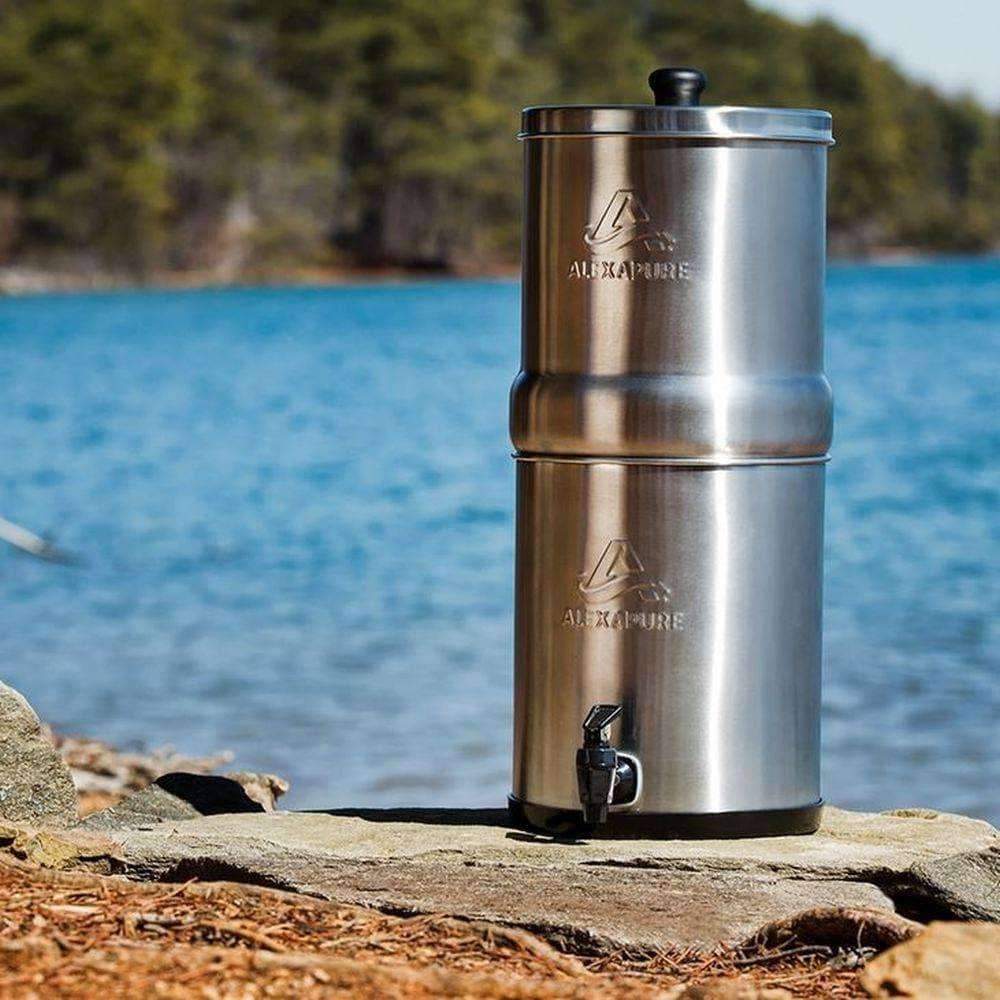 Alexapure Pro Water Filtration System - Premium Countertop Gravity Filter for Clean Drinking Water | Removes 99.9% of Contaminants | Ideal for Home, Office, Camping & Emergency Preparedness