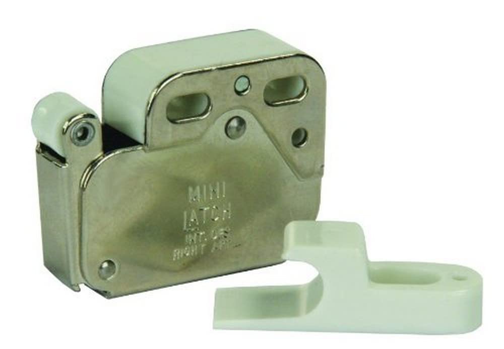 JR Products 70455 Push-To-Open Cabinet Catch - Heavy Duty Self-Closing Latch for Kitchen, Bathroom & RV Cabinets - Easy Installation & Durable Design