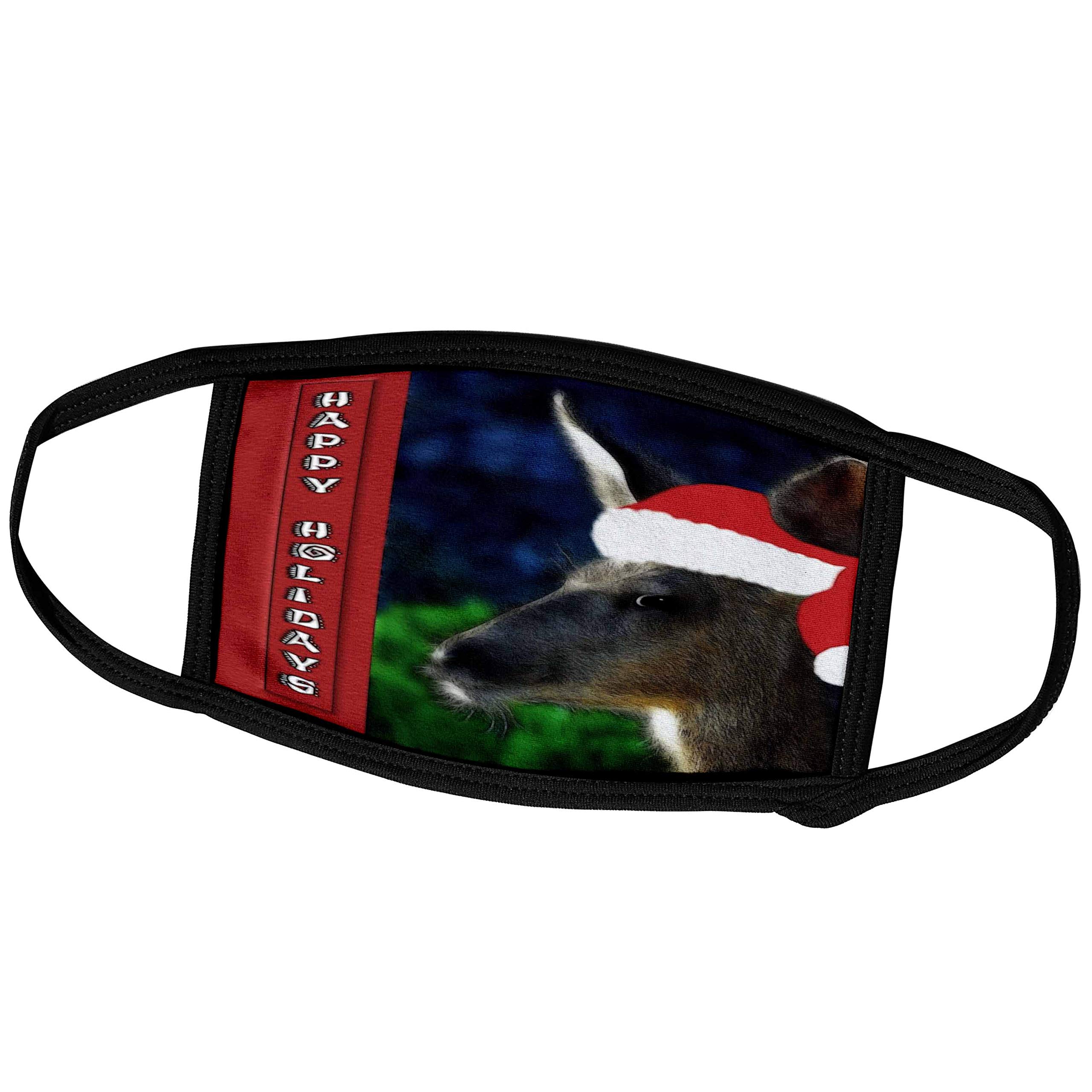 3D Christmas Deer Santa Hat Face Masks for Holiday Parties