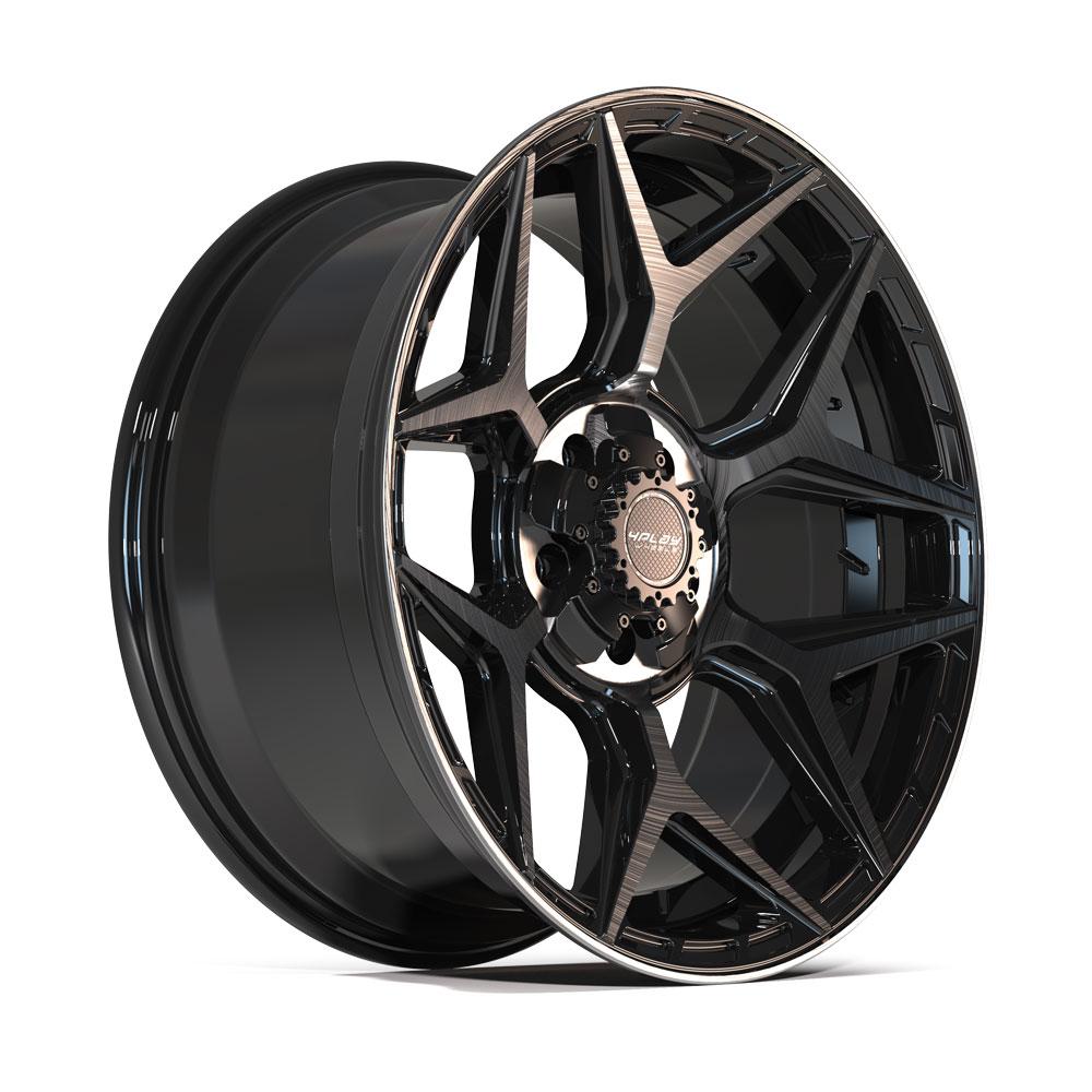 4Play Gen3 4P06 Gloss Black Wheels 20x9.0 with Brushed Face & Tinted Clear Finish - 5x127/5x139.7mm Bolt Pattern, 87.1mm Center Bore - Perfect for Off-Road Trucks and SUVs