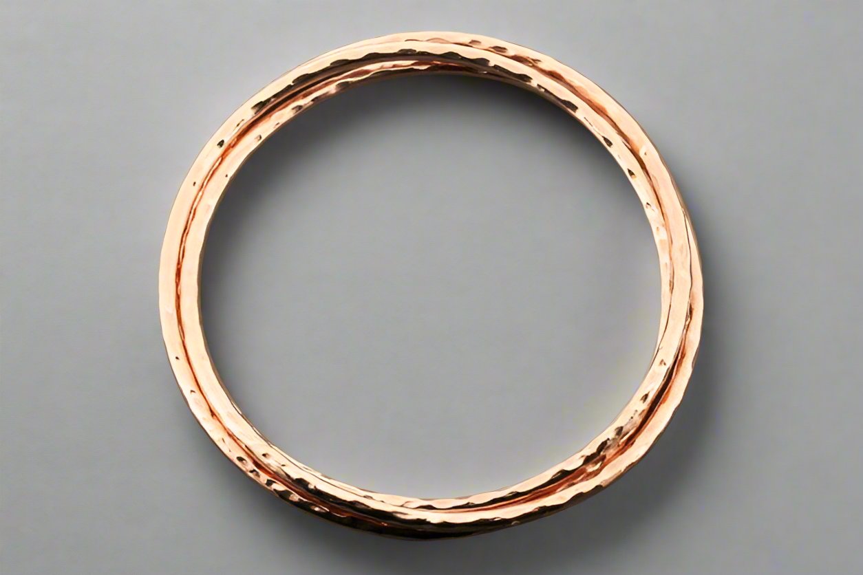 Handmade Hammered Russian Copper Bangle Bracelet - Boho Chic Jewelry for Women, Perfect for Casual Wear & Festivals