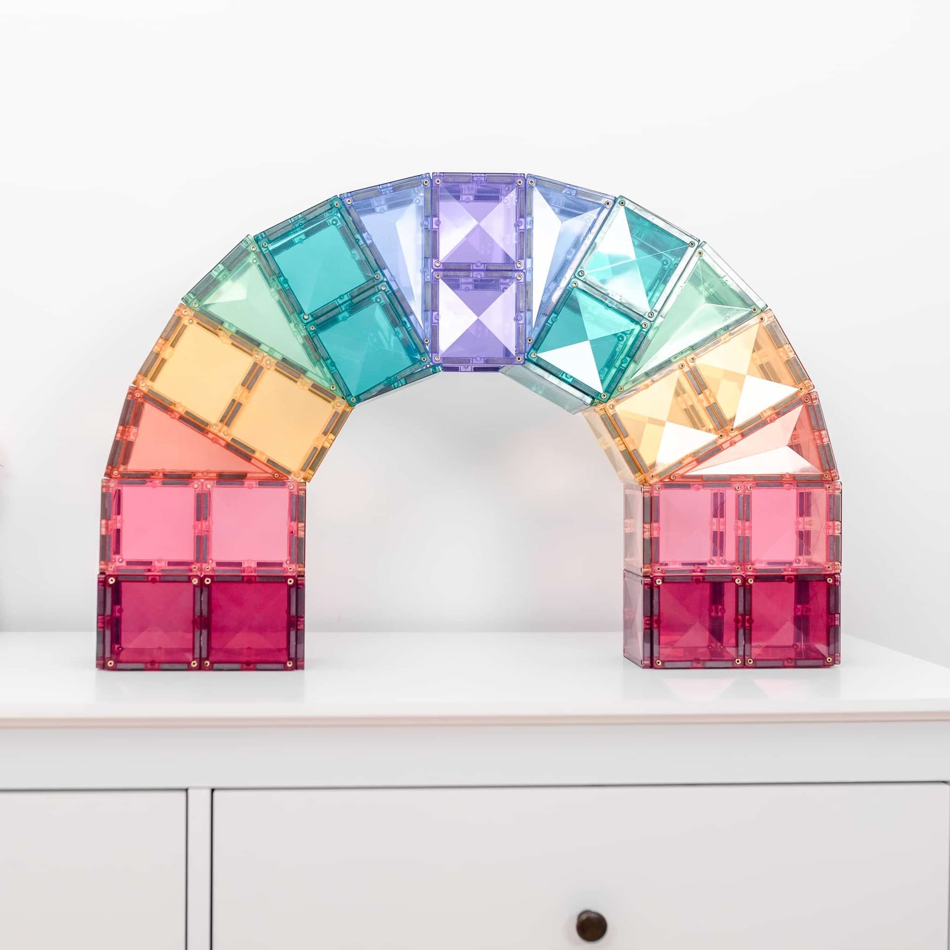 Connetix Magnetic Tiles Pastel 120-Piece Set - STEM Educational Building Blocks for Kids, Creative Construction Toys for Indoor Play & Learning Activities