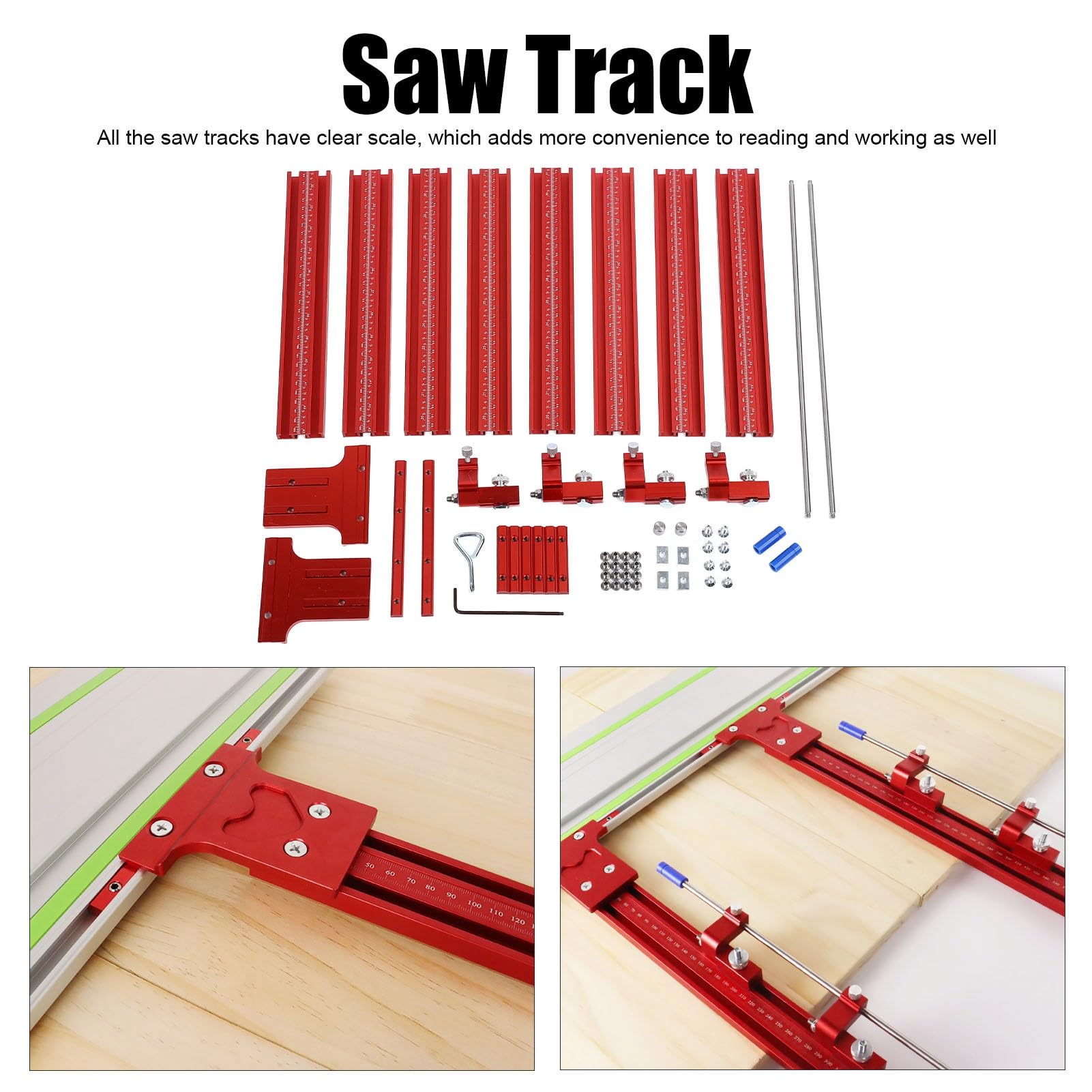 Aluminum Alloy Saw Rail - Universal Track Parallel Guide System for Woodworking & Power Tools | Perfect for Precision Cutting, DIY Projects & Professional Carpentry