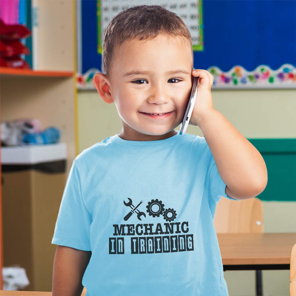 Mechanic in Training Toddler T-Shirt with Tools Print - Cute Spanner & Nuts Design for Baby Boys & Girls - Perfect for Playtime, DIY Projects & Pretend Play