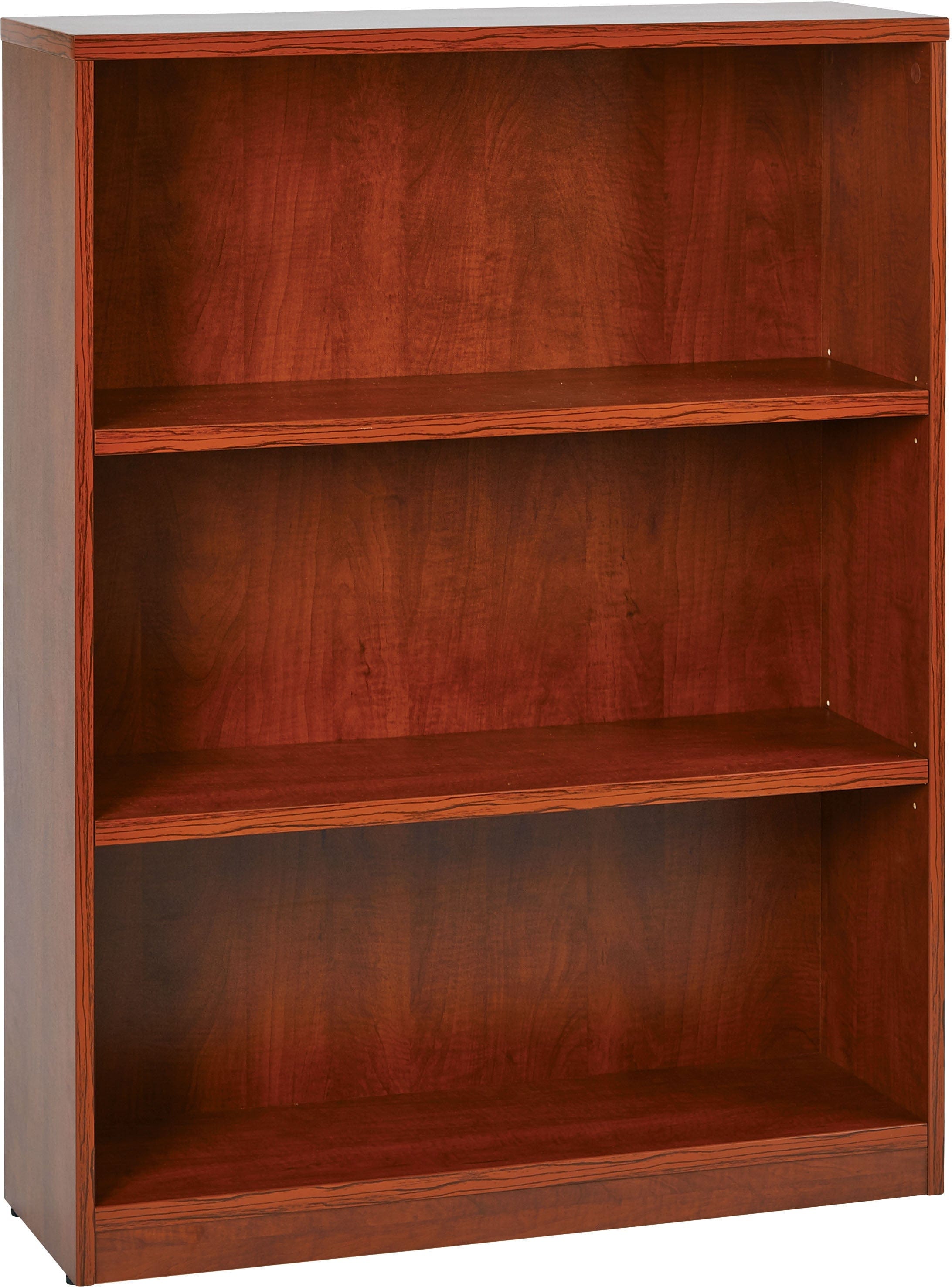 Office Star 3 Shelf Bookcase with 1 Thick Shelves [LBC361248] - Sturdy Wooden Book Storage for Home Office, Living Room & Bedroom Organization