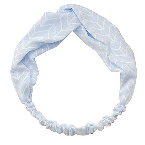 Fashion Women's Striped Turban Headband - Soft Elastic Hair Wrap Headwear for Women & Girls - Sky Blue - Perfect for Yoga, Workouts, and Everyday Style