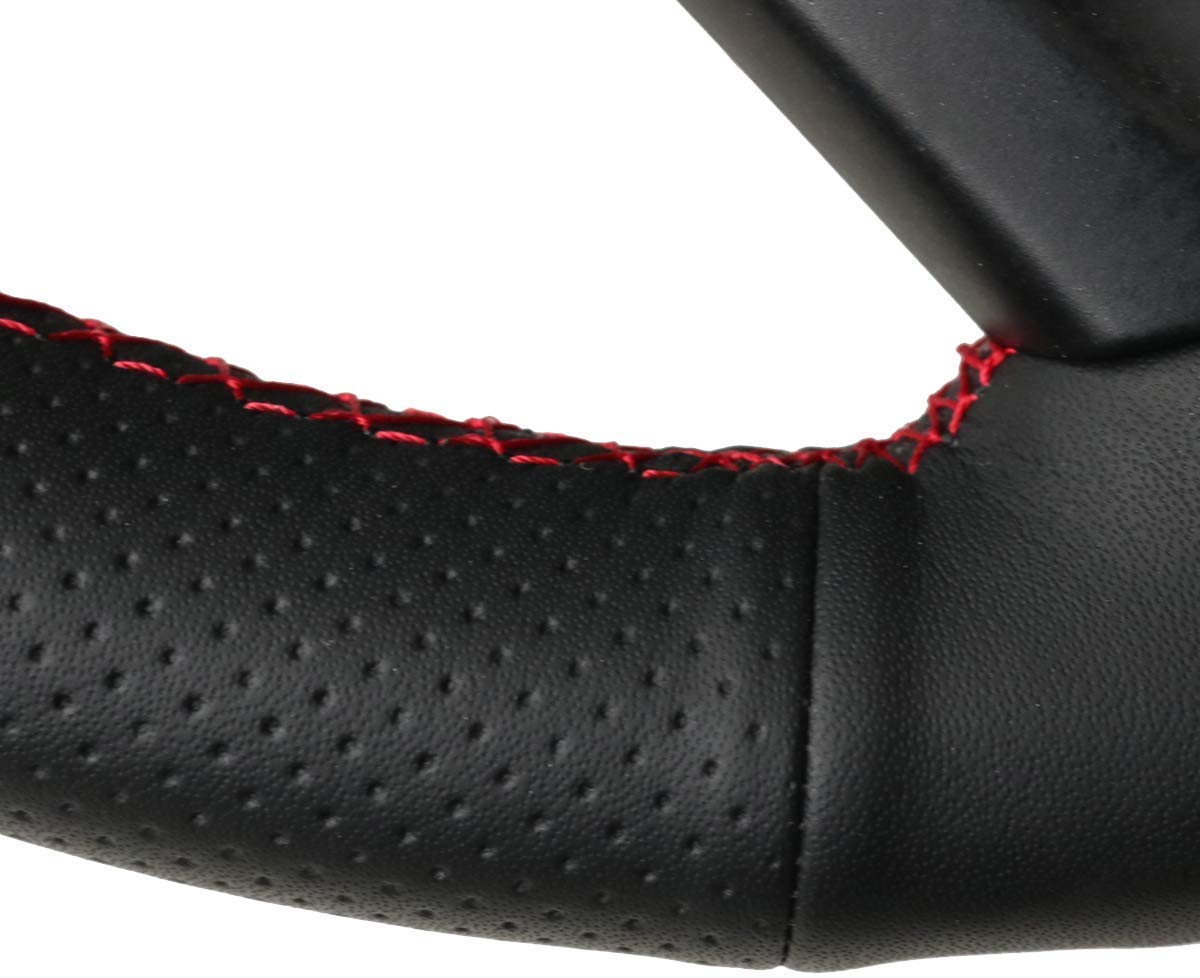 Premium Black Genuine Leather Steering Wheel Cover - Perfect Fit for Toyota Avalon (2013-2018) & Camry (2015-2017) | OEM Quality Custom Car Accessory | Enhances Grip & Comfort for Daily Driving & Road Trips