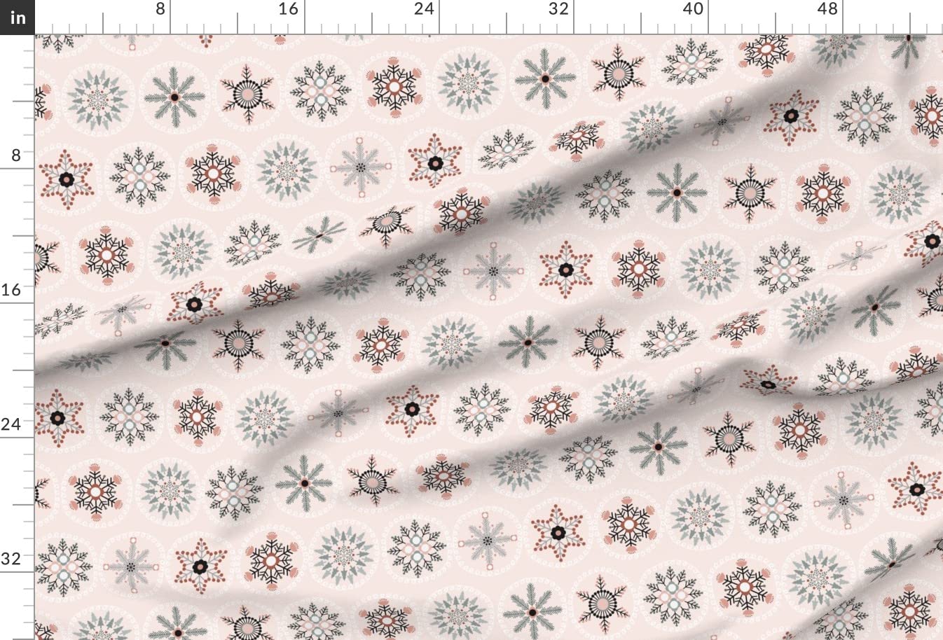 Scandinavian Snowflakes Printed Minky Fabric Fat Quarter - Soft Plush for Sewing Baby Blankets & Quilt Backing - DIY Craft Fabric for Nursery Decor & Holiday Projects