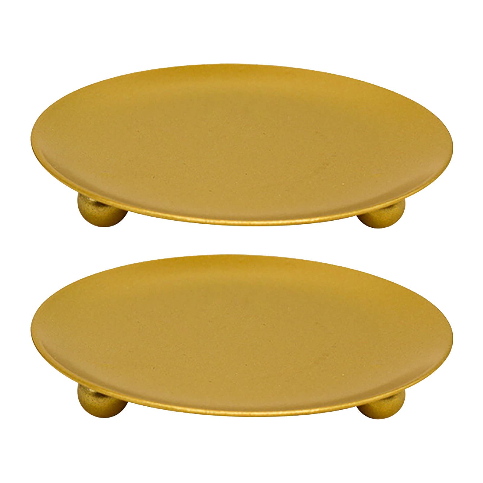 Geometric Round Wrought Iron Candle Holder Set - Gold Metal Desktop Candlestick for Home Decor, Wedding, Christmas & Party Decoration - Bulk Pack of 6