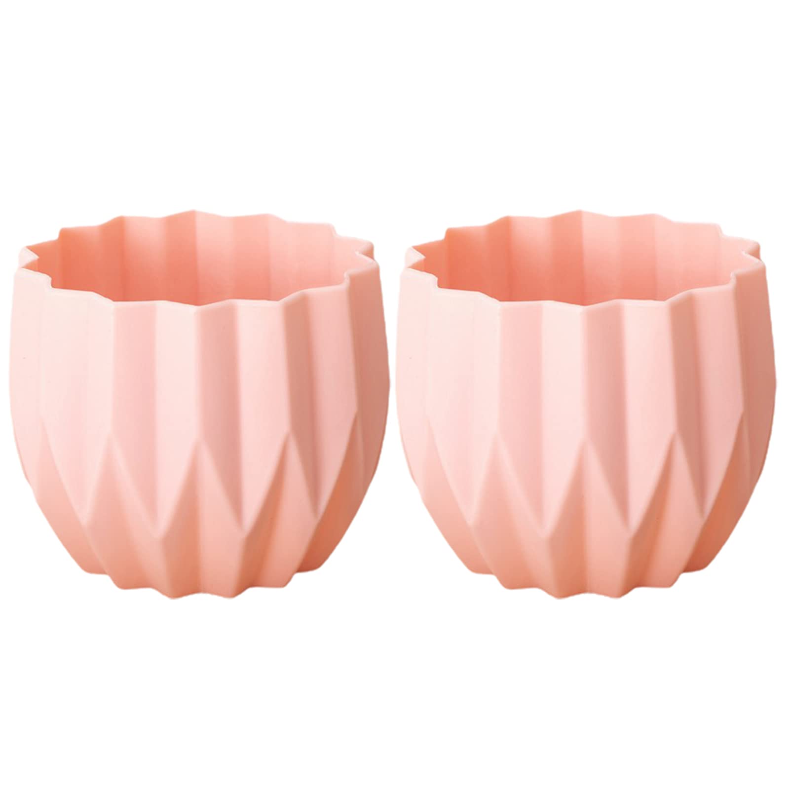 Mosichi 2-Pack Shatterproof Plastic Flower Pots for Indoor Plants - Decorative Succulent Planters with Drainage Holes for Home, Office, Garden (Pink) | Perfect for Windowsills, Desks & Gift Giving