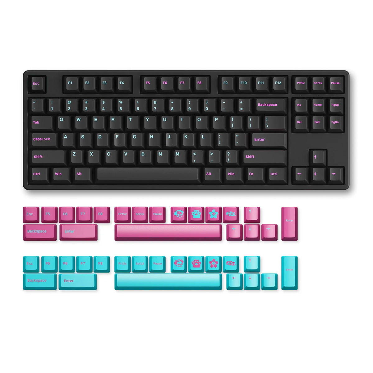 Akko 5087S Midnight 80% TKL RGB Wireless Mechanical Keyboard with Creamy Yellow Switches - Perfect for Gaming, Typing & Office Work