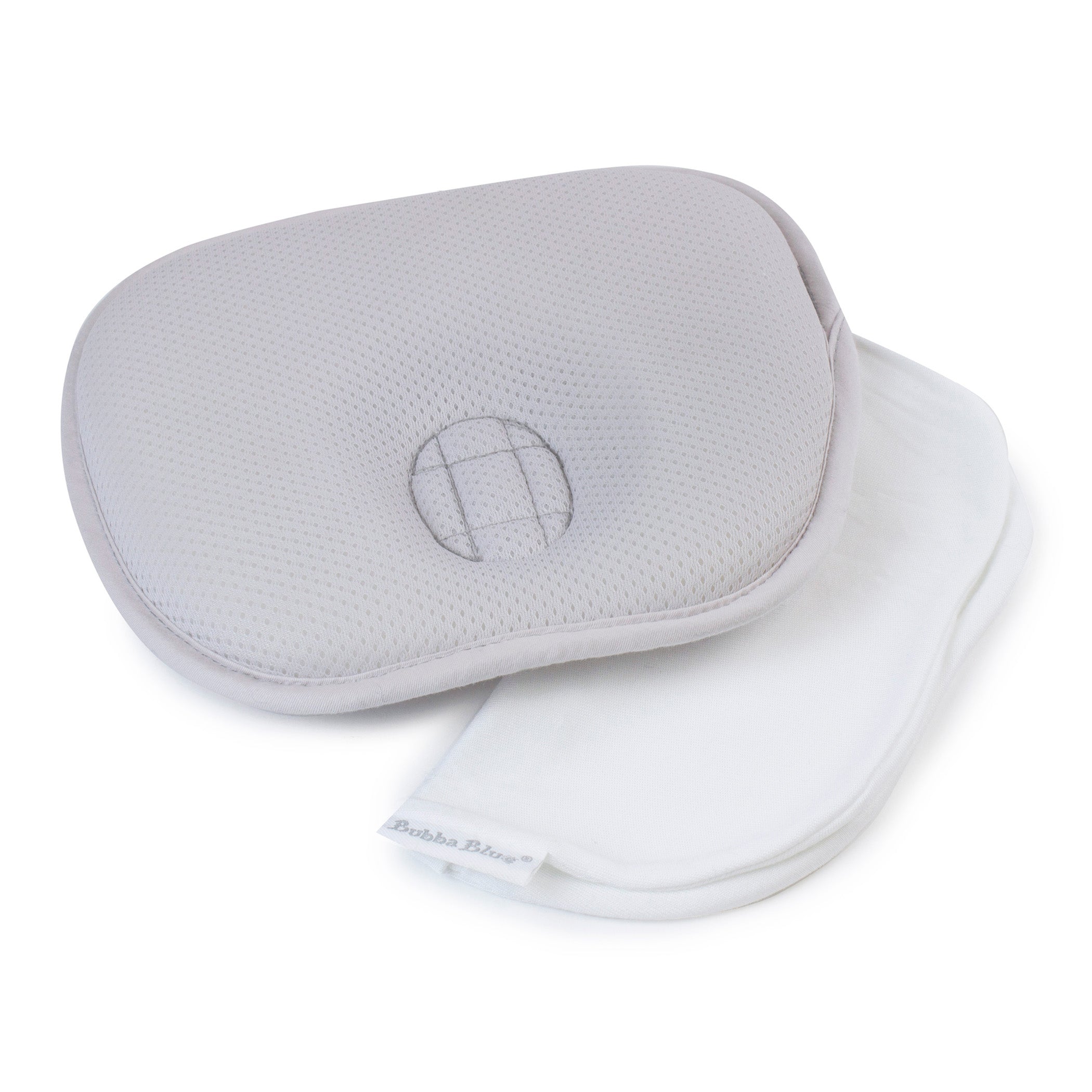 Breathe Easy® Infant Head Support Pillow - Soft Grey Baby Head Rest for Car Seats, Strollers & Safe Sleep - Comfortable & Ergonomic Design for Newborns & Toddlers