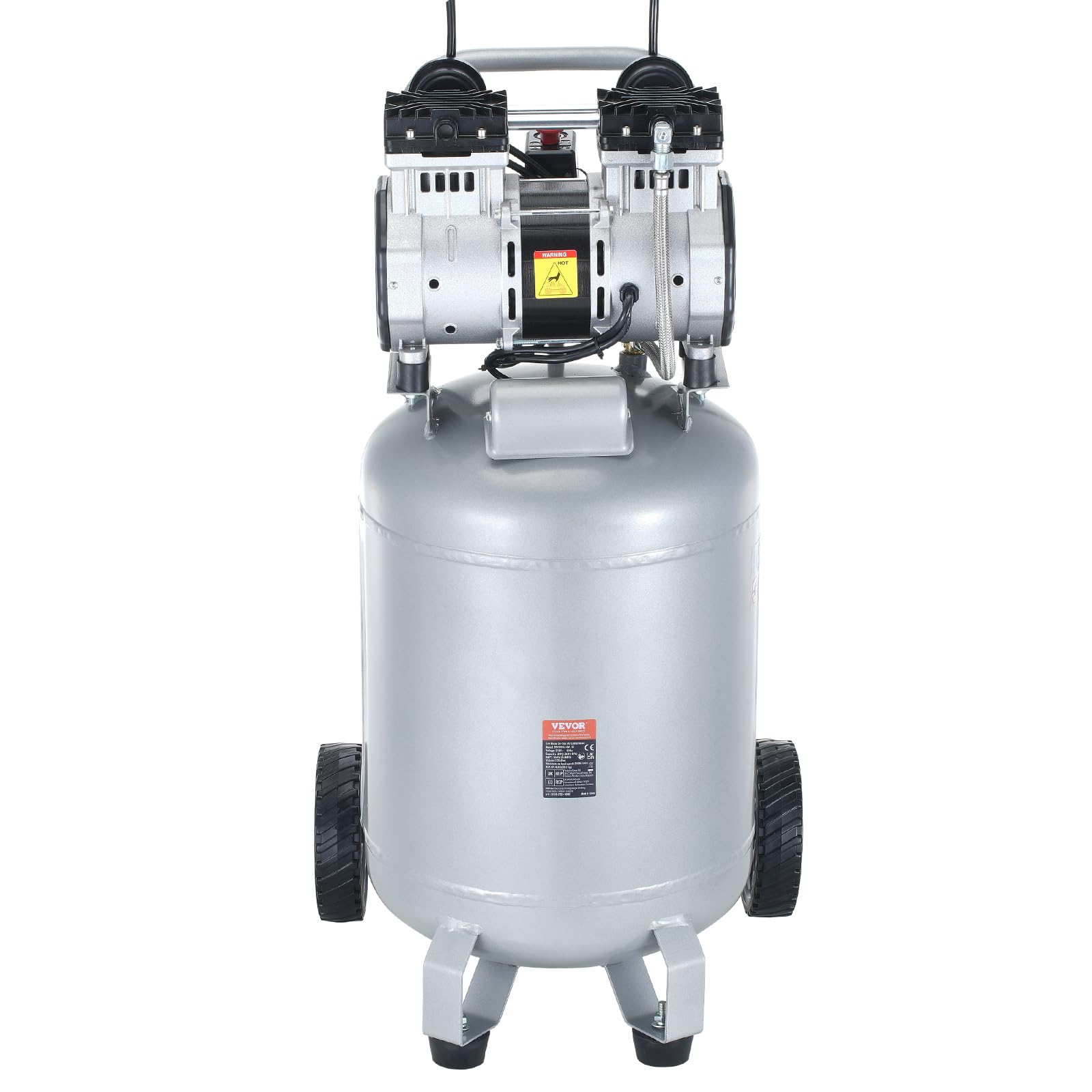 VEVOR 13 Gallon Air Compressor - 2HP Oil-Free 4.6 SCFM@90PSI with 125PSI Max Pressure, 66dB Ultra Quiet 120V Electric Air Compressor for Auto Repair, Spray Painting, Woodworking, Nailing & DIY Projects - Perfect for Home Garage, Workshop and Construction Sites