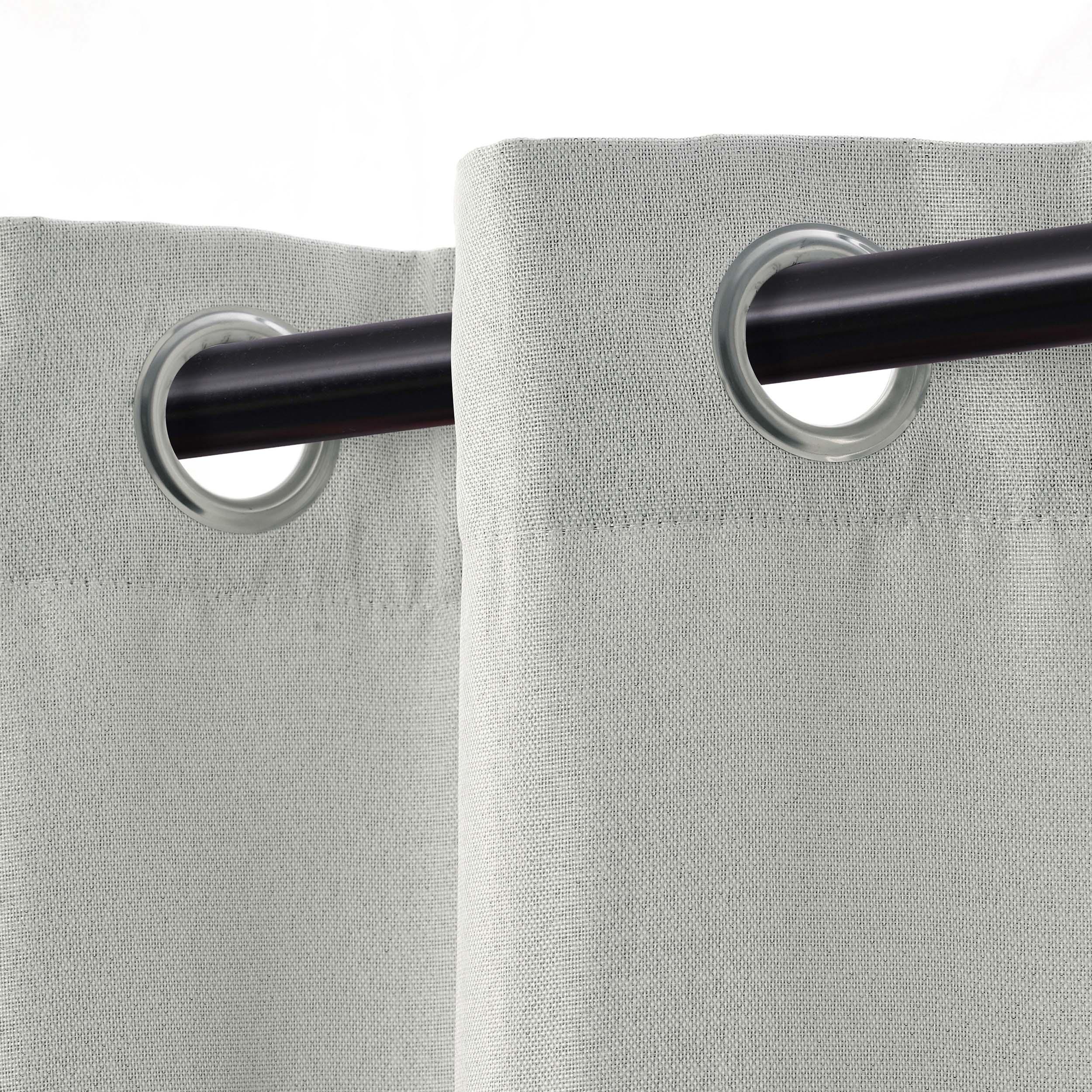 Linen Pattern Washable Blackout Curtains Set of 2 Panels - 42 Inch Length - Thermal Insulated Room Darkening Drapes for Bedroom, Living Room & Nursery (Light Blocking, Noise Reducing)
