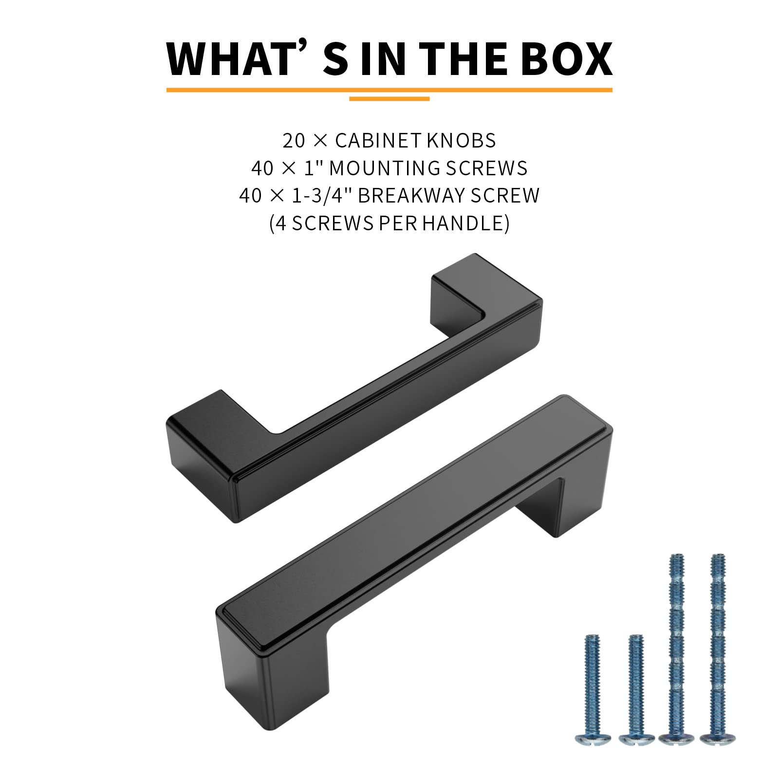 AOOTOCH 20 Pack 3 Inch Matte Black Cabinet Handles - Modern Kitchen Cabinet Pulls Hardware for Cabinets, Cupboards, Drawers | Durable & Stylish for Home, Office, RV Renovation