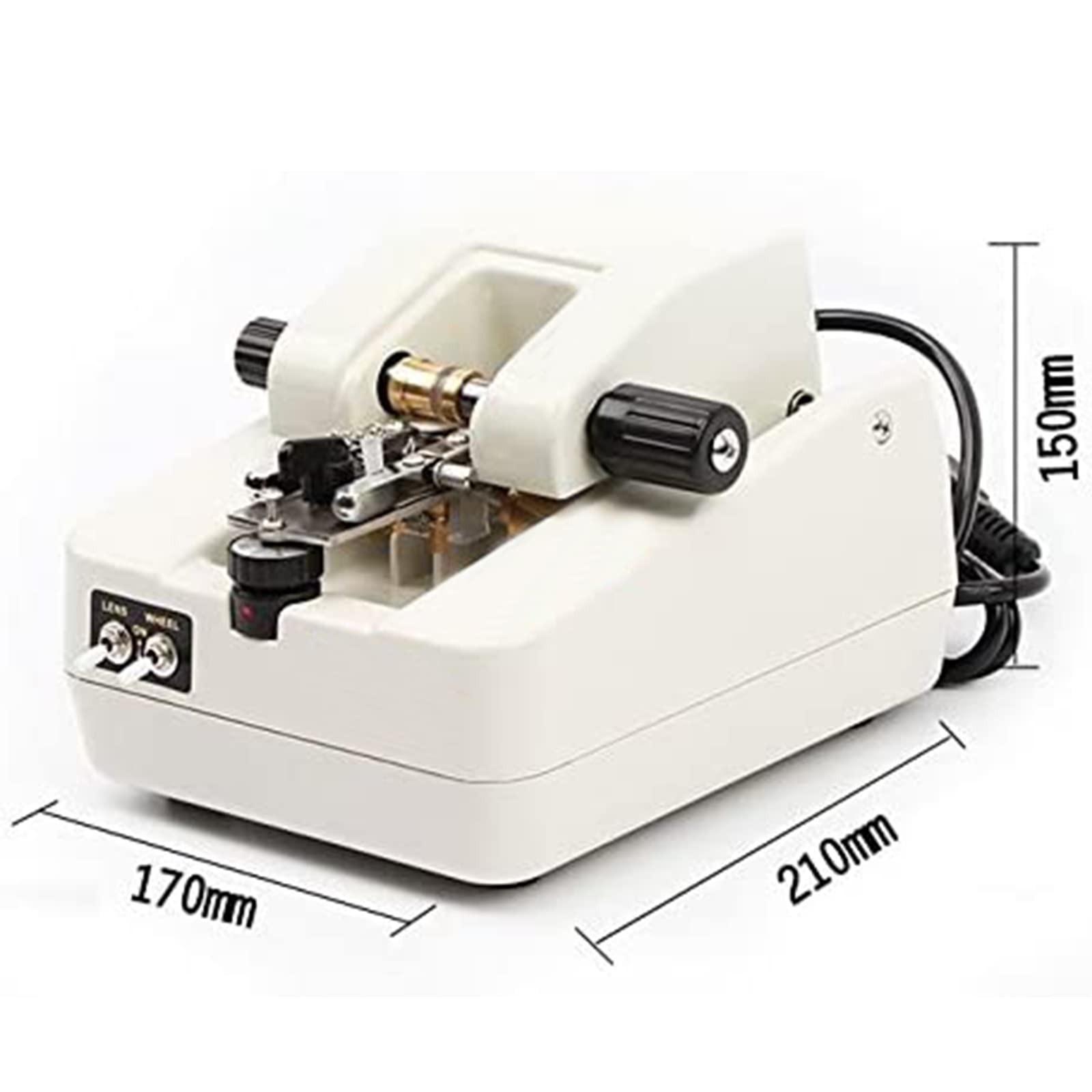 Huanyu Stainless Steel Lens Grooving Machine for Optical Glasses - 110V with Chuck & Blade | Professional Eyewear Frame Slotting & Grooving Tool for Special Lenses | Perfect for Opticians, Jewelry Making & Precision Metalworking