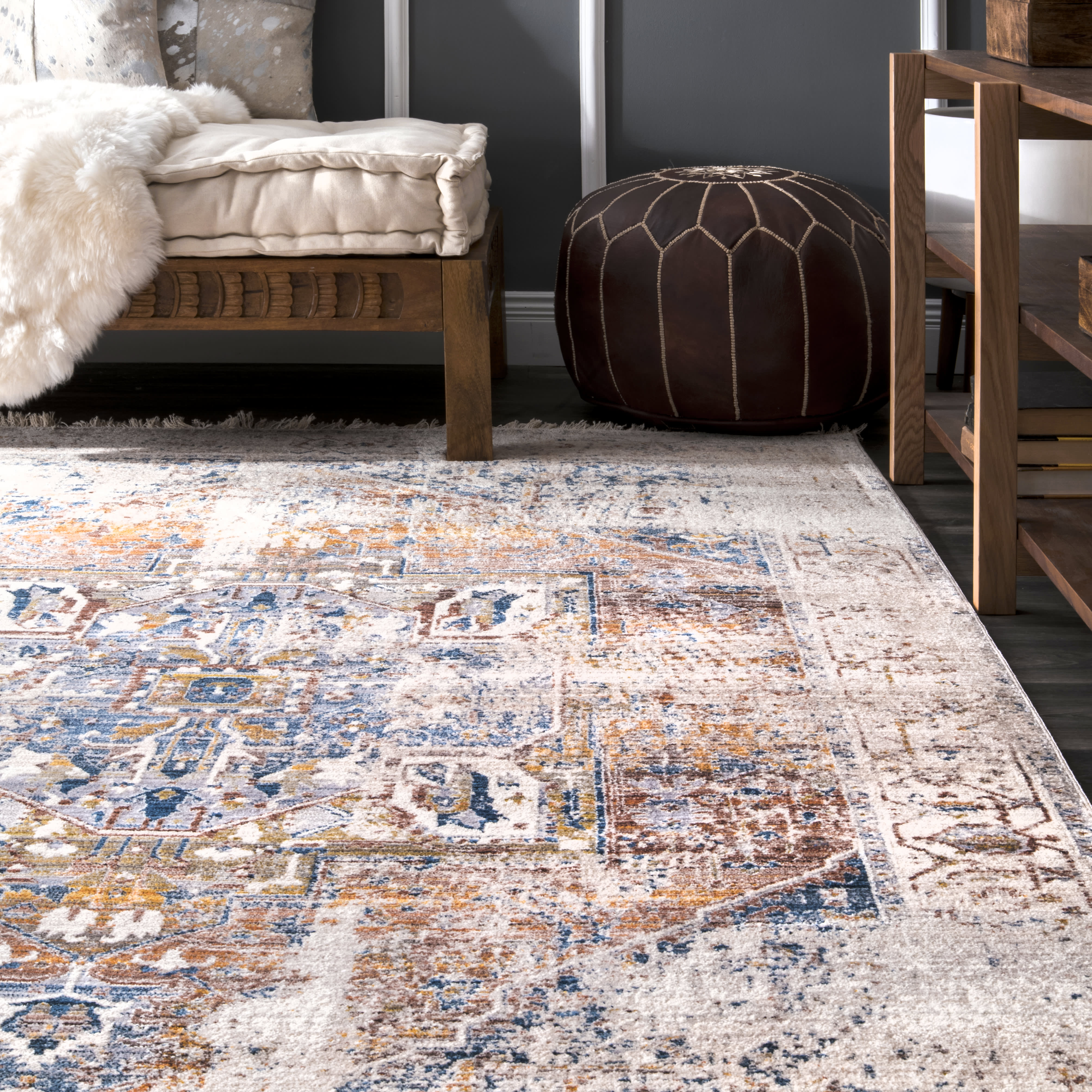 Forever Vintage Rug | Ivory - Soft & Durable Handmade Vintage Rug for Boho, Farmhouse & Living Room Decor | Perfect for Home, Office & Wedding Events