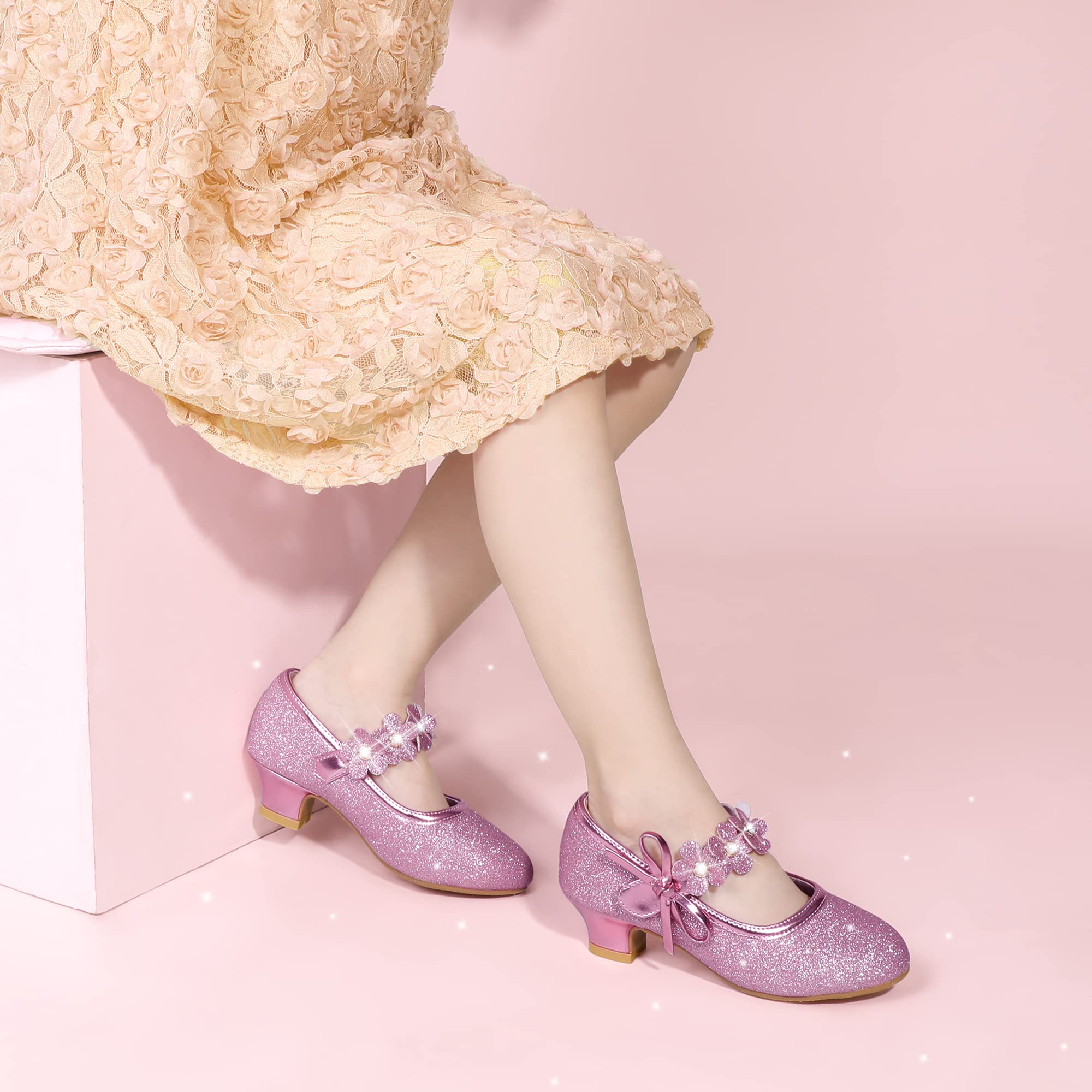 Girls Dress Shoes for Weddings & Parties - PANDANINJIA Mary Jane Pumps