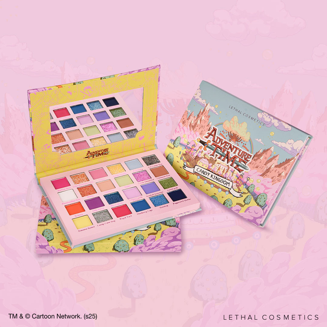 Adventure Time Candy Kingdom Eyeshadow Palette - 12 Vibrant Colors, Vegan & Cruelty-Free - Perfect for Cosplay, Halloween, and Everyday Makeup Looks
