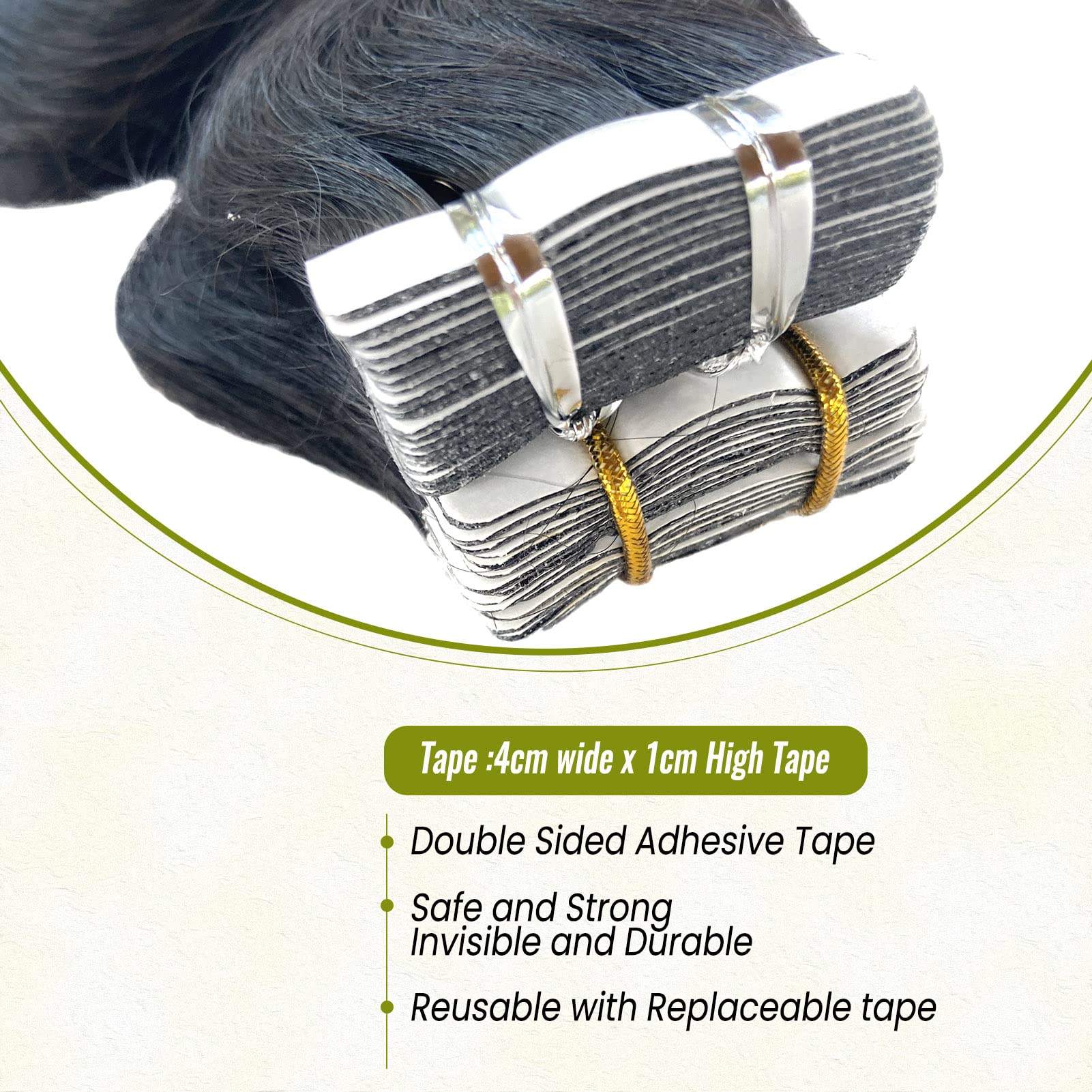 14 Inch 20 Pieces Double Sided Body Wave Tape in Human Hair Extensions - 50G Real Human Hair for Black Women | Perfect for Daily Styling, Parties & Special Occasions